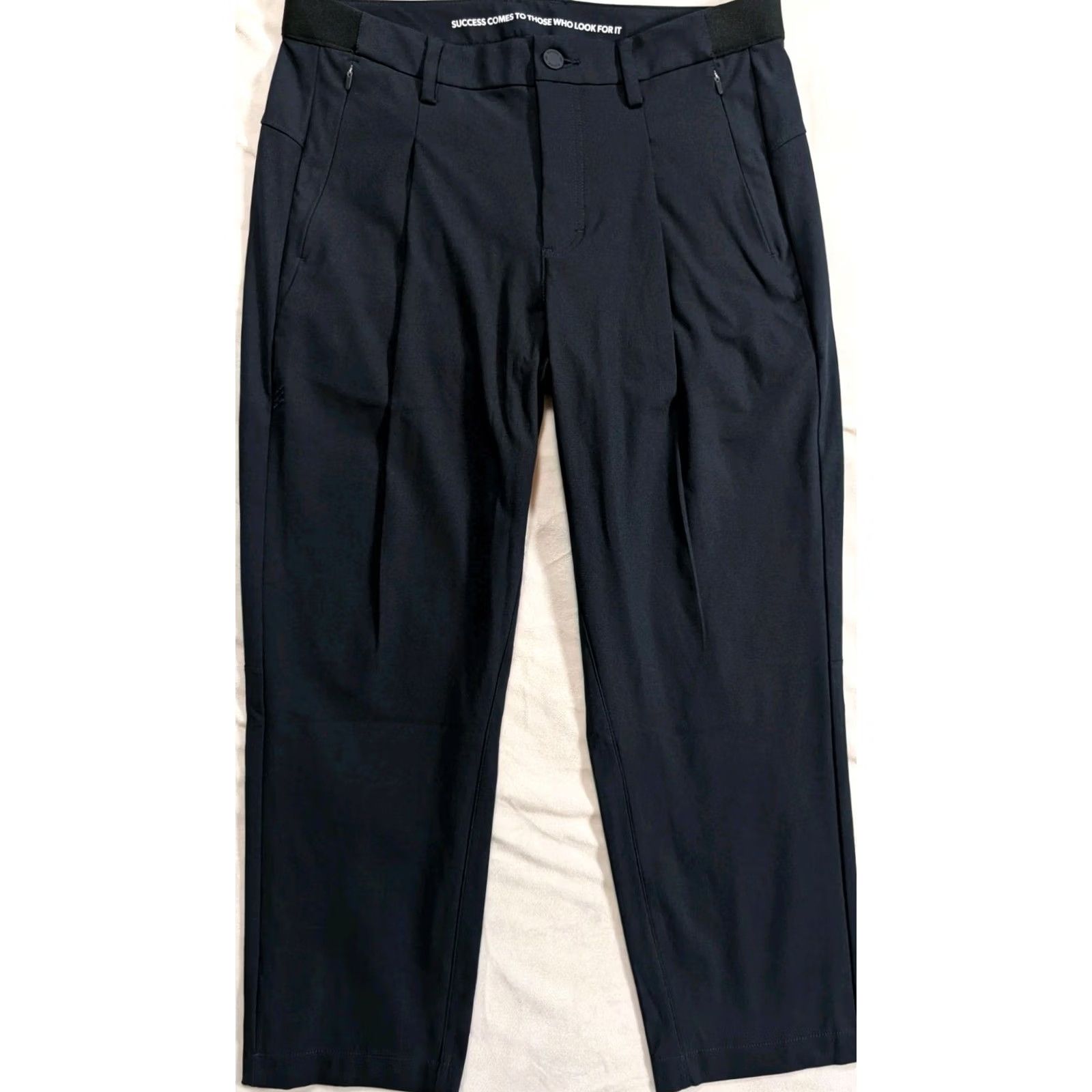Rhone Rhone Slim 32x26 Commuter Pants in Cropped Navy Blue - Men - Flat Front, Pockets, Stretch, Microfiber, Polyester, Tapered Leg - Casual, Business Size US 32 / EU 48 - 2 Thumbnail