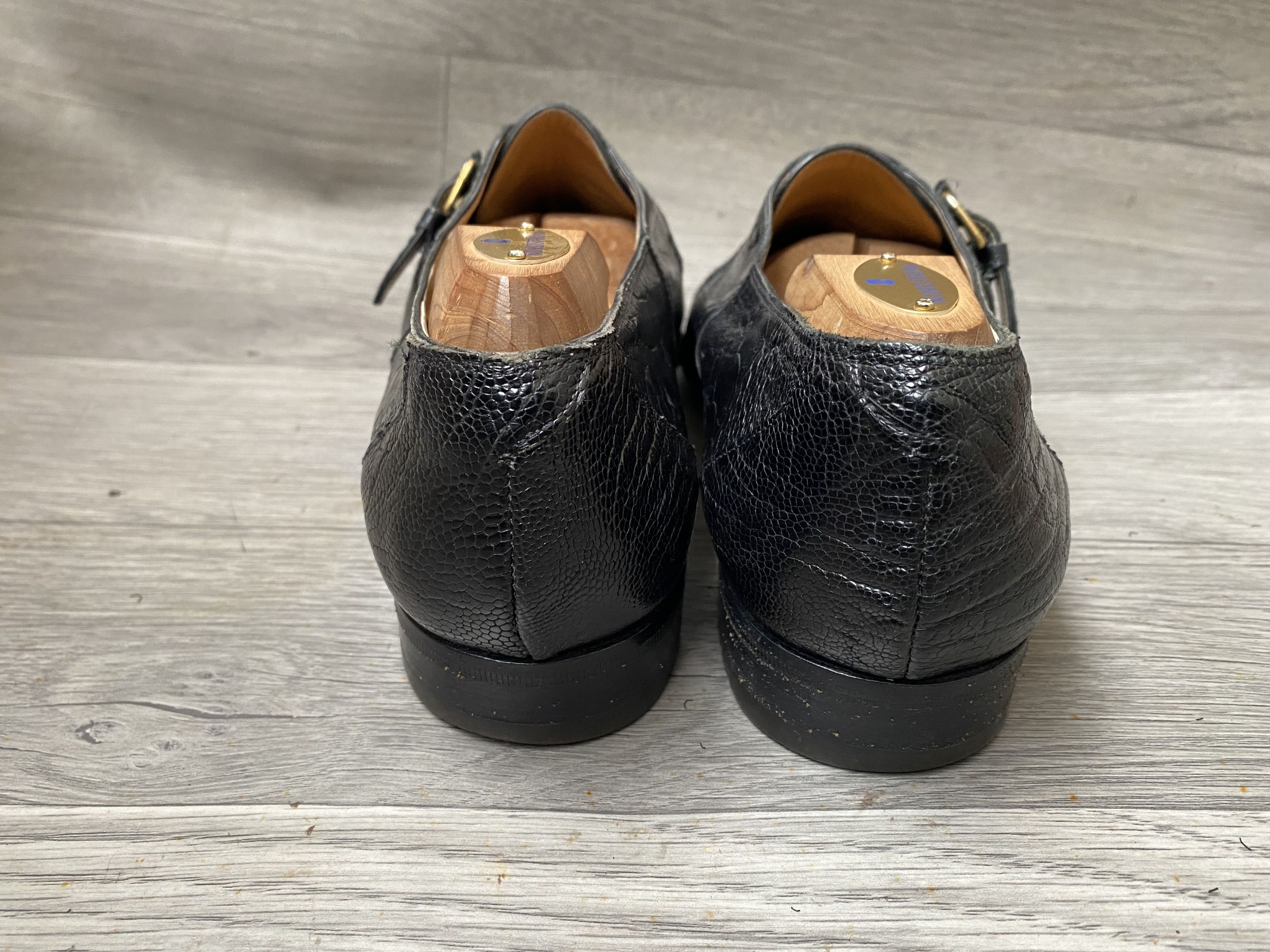 Mauri Mauri single monk strap black exotic ostrich leather sz41 Size US 8 / EU 41 - 7 Thumbnail