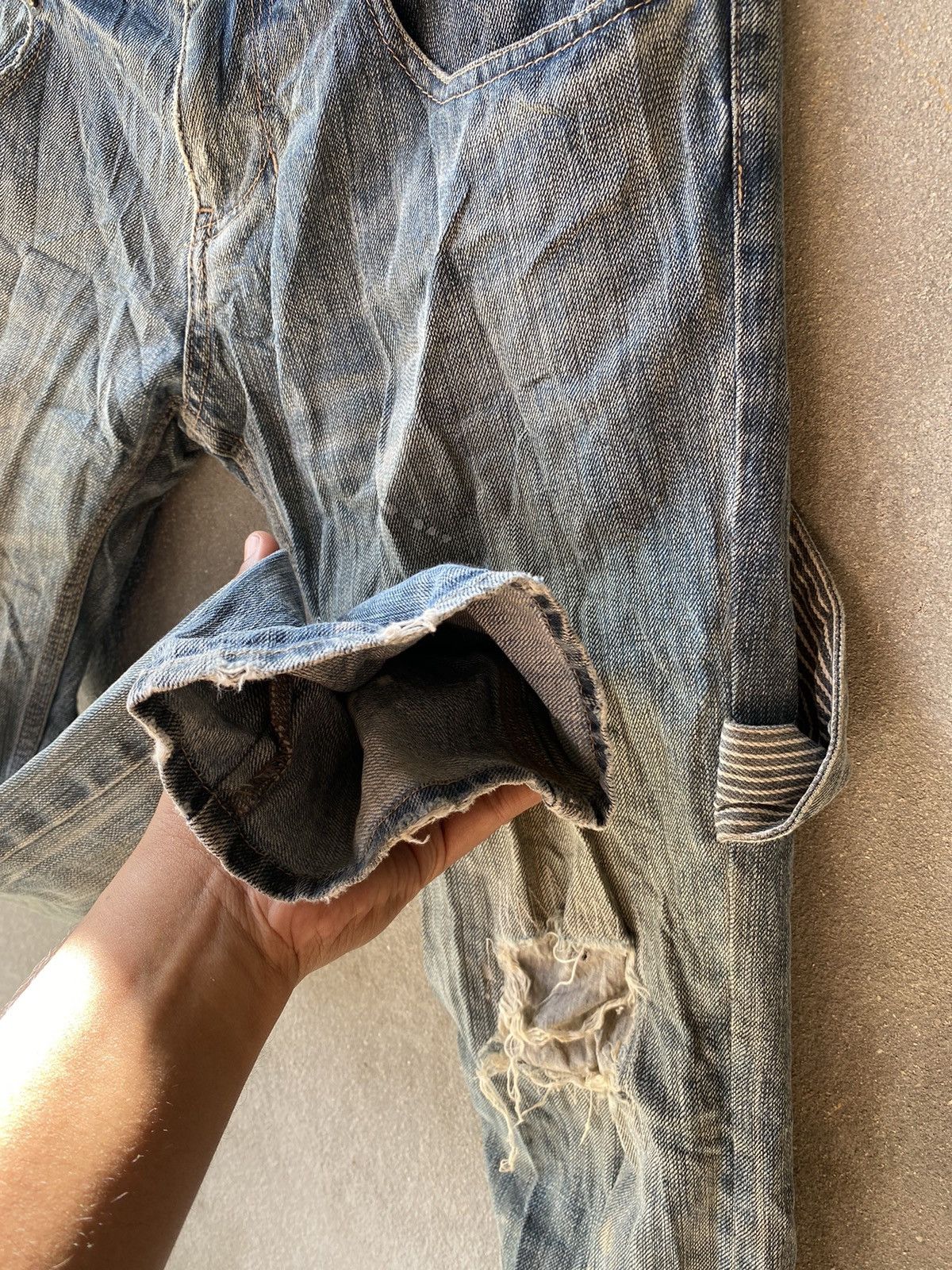 Designer × PPFM PPFM Distressed Denim Pants Like Punk Rock Style Size US 32 / EU 48 - 5 Thumbnail