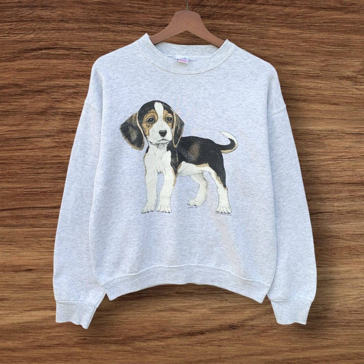 Fruit Of The Loom VINTAGE 1992 BEAGLE DOG PUPPY SWEATSHIRT BIG LOGO Size US S / EU 44-46 / 1 - 1 Thumbnail
