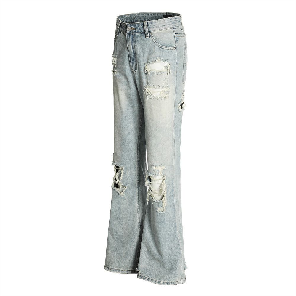 Japanese Brand × Jean Men's ripped hippie distressed gradient washed flared jeans Size US 32 / EU 48 - 2 Thumbnail