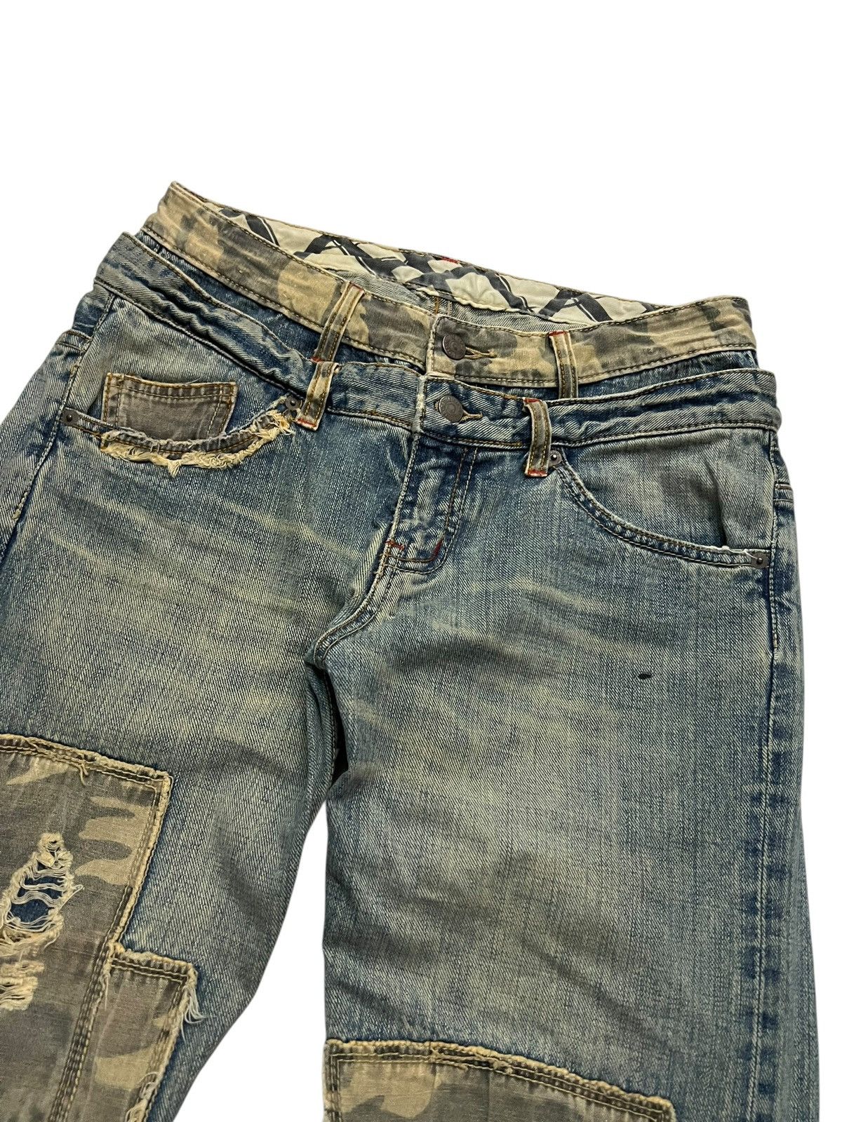 Japanese Brand Double Waist💥Rattle Trap Distressed Light Wash kapital style Size US 30 / EU 46 - 3 Thumbnail