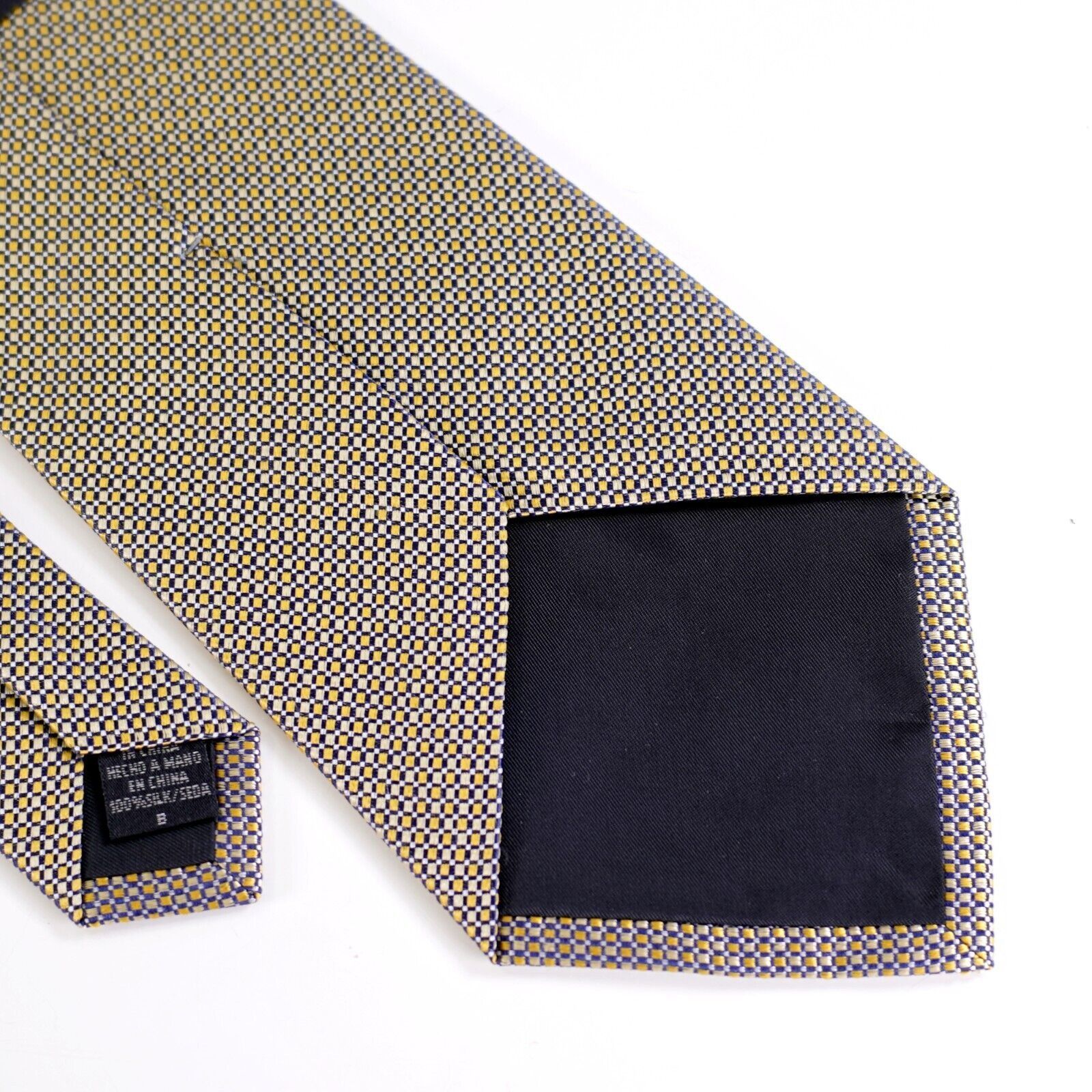 Other Geoffrey Beene Yellow Blue Geometric Woven Wide Silk Tie Size ONE SIZE - 5 Thumbnail