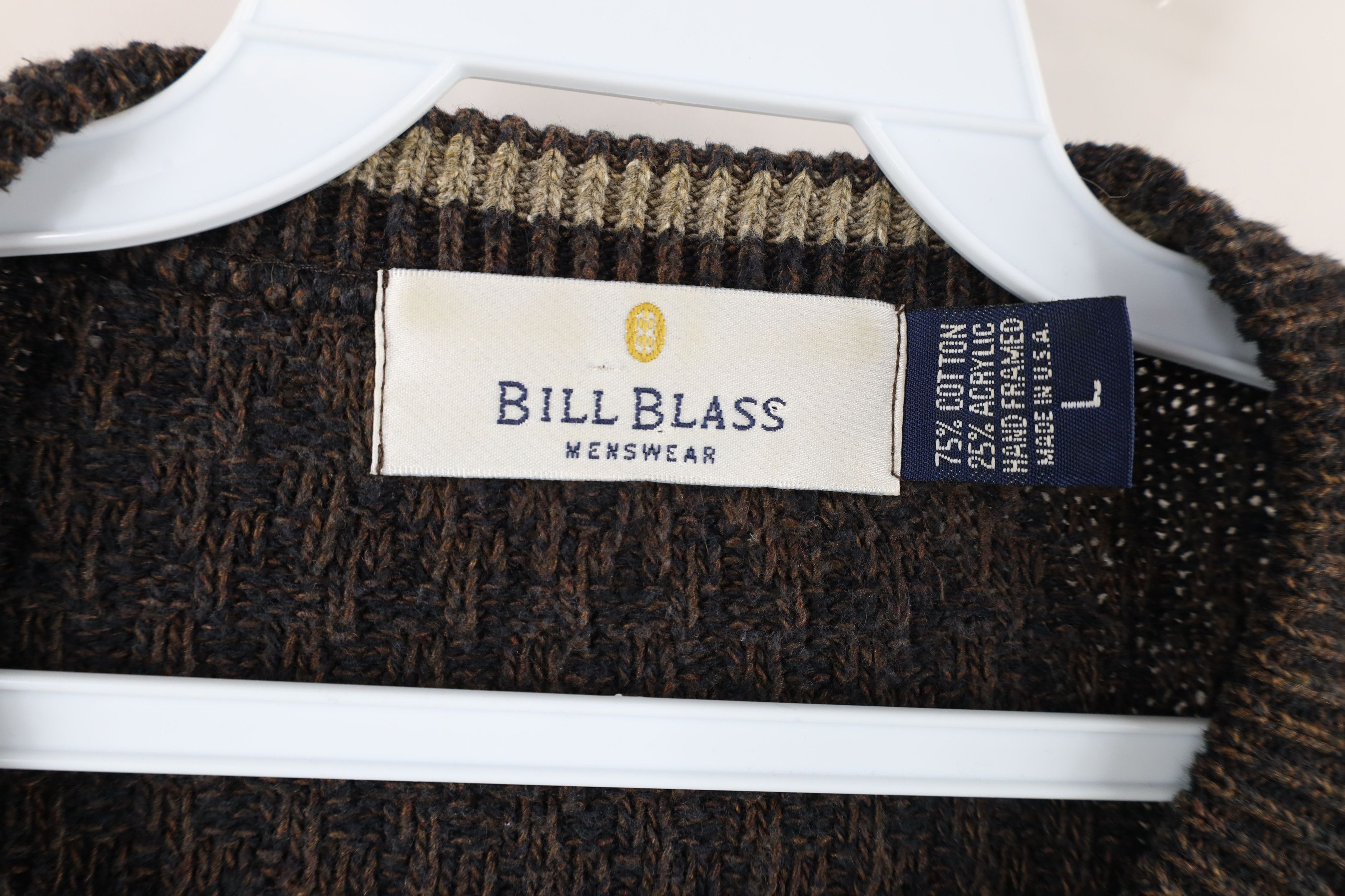 Vintage Vintage 90s Streetwear Framed Knit Henley Sweater Brown USA Size US L / EU 52-54 / 3 - 6 Thumbnail
