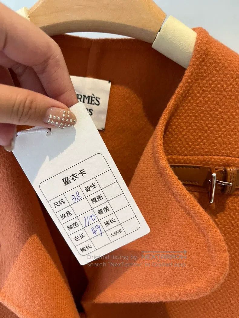 Hermes Hermes Orange Short Cropped Circle Cashmere Short Coat Size XS / US 0-2 / IT 36-38 - 8 Thumbnail