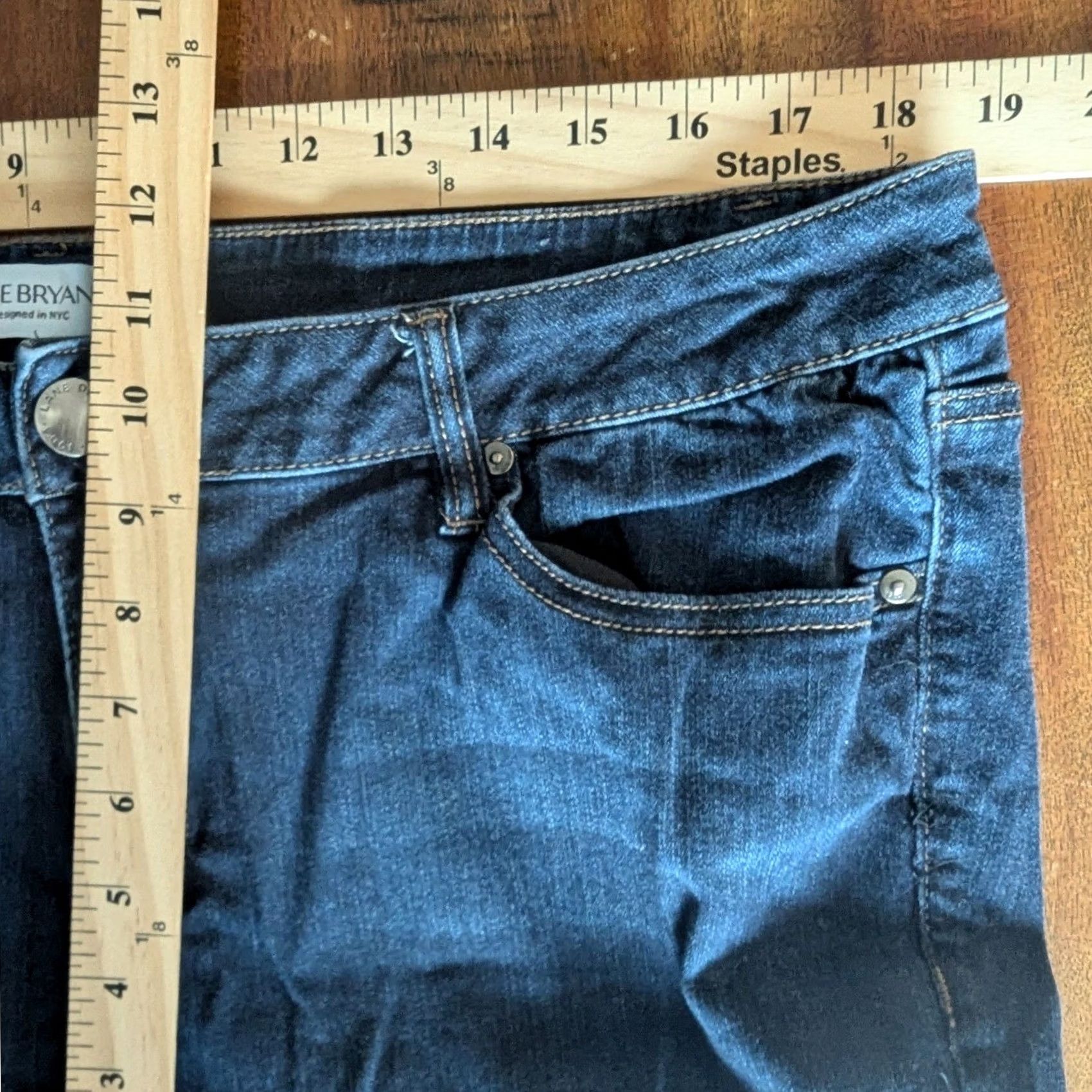 Vintage Lane Bryant Jeans Skinny Denim Dark Wash Mid Rise Super Stretch Womens 18W Jeans Size 40" / US 18 - 7 Thumbnail