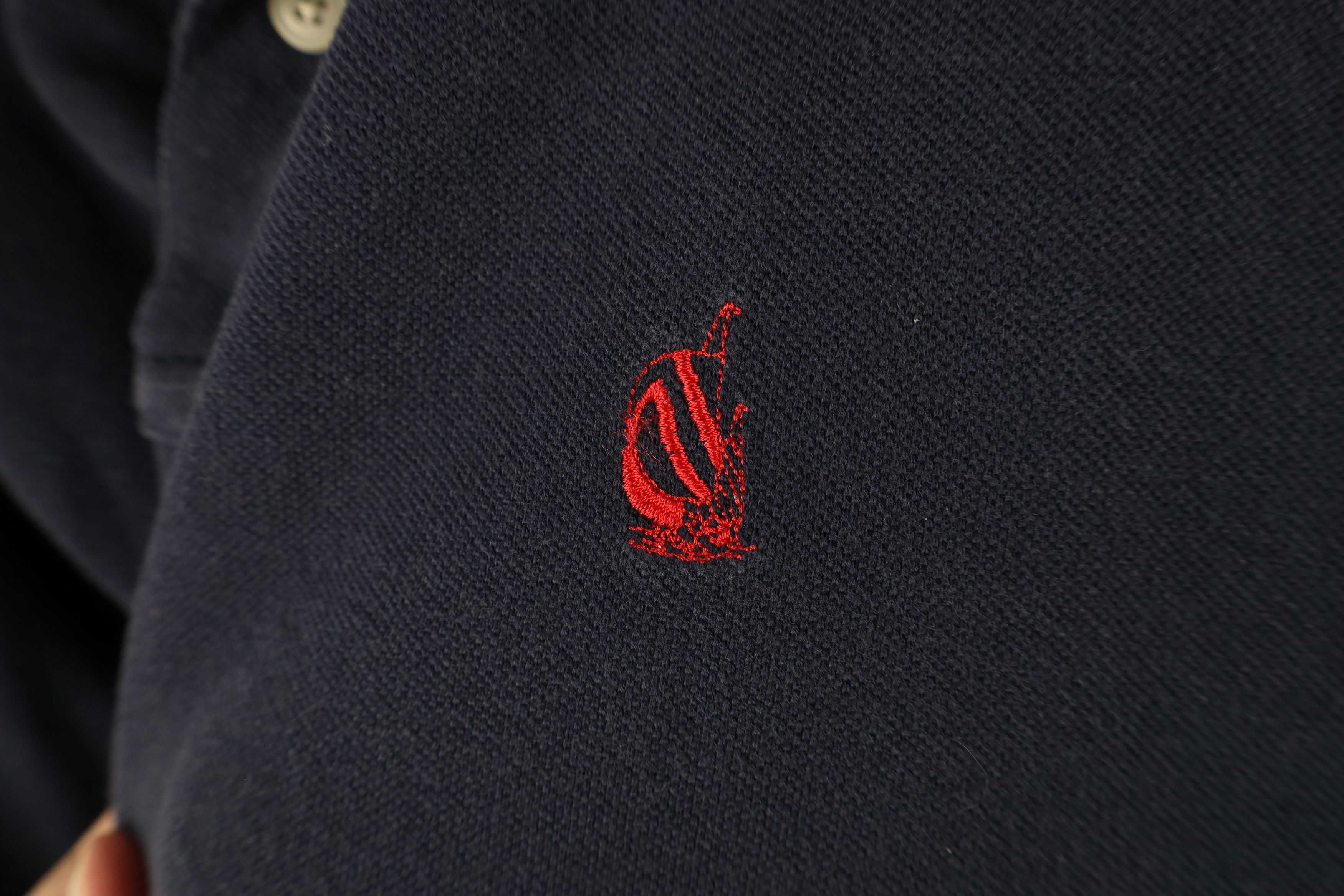 Nautica × Vintage Vintage 90s Nautica Long Sleeve Rugby Polo Shirt Blue Size US L / EU 52-54 / 3 - 4 Thumbnail