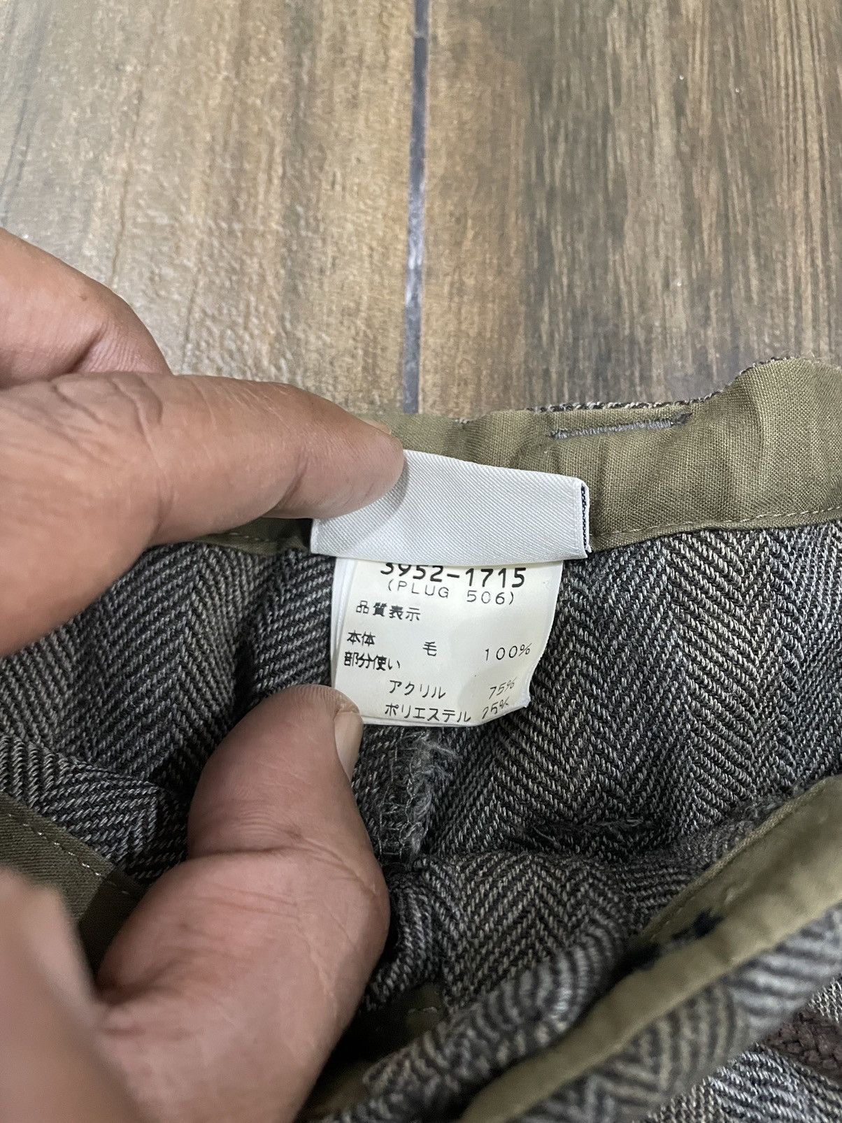 Dries Van Noten High Waist Grey Wool Herringbone Wide Cargo Pants Trousers Size US 31 - 9 Thumbnail