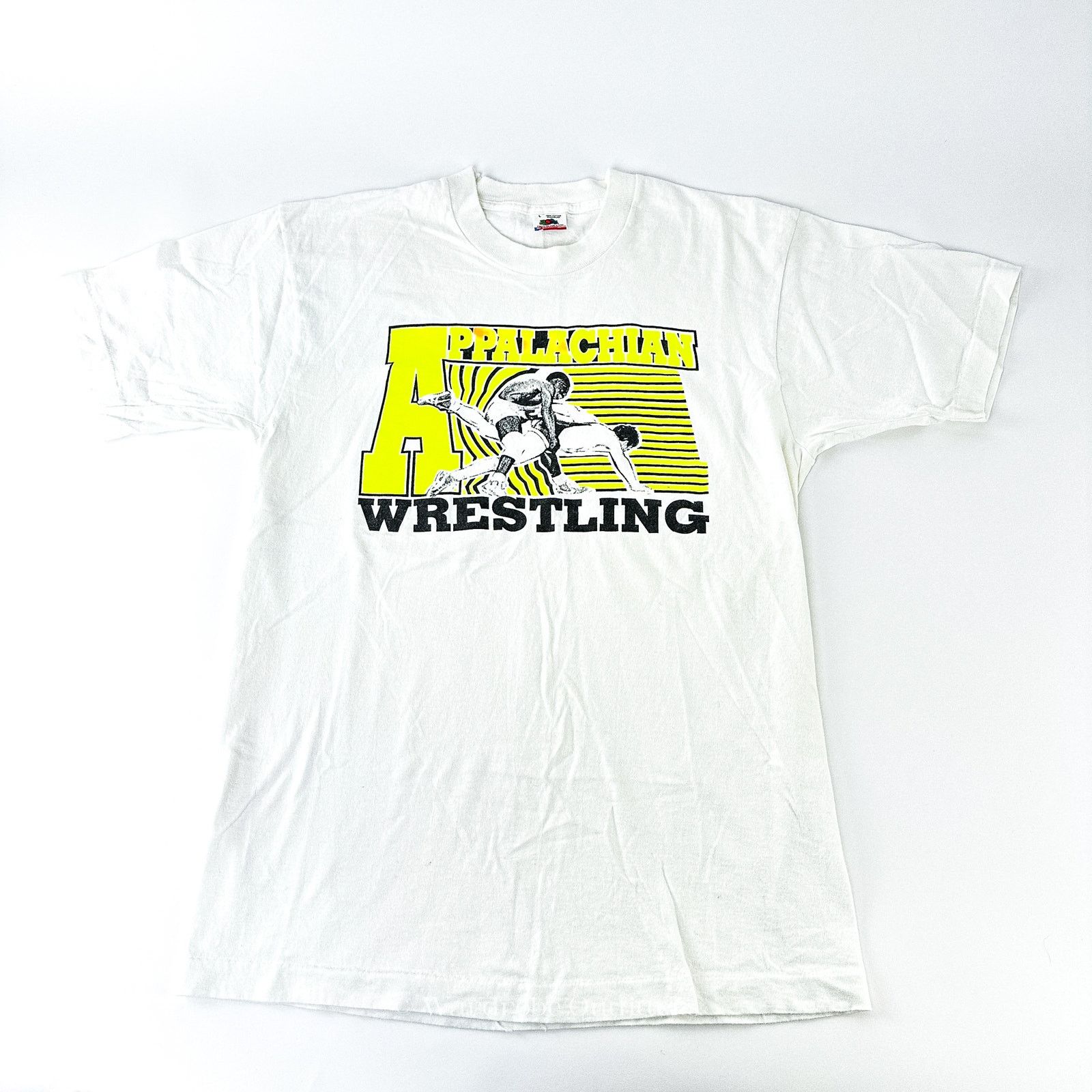 Vintage Vintage 90s Appalachian Wrestling Single Stitch Tee Shirt Size US L / EU 52-54 / 3 - 2 Thumbnail