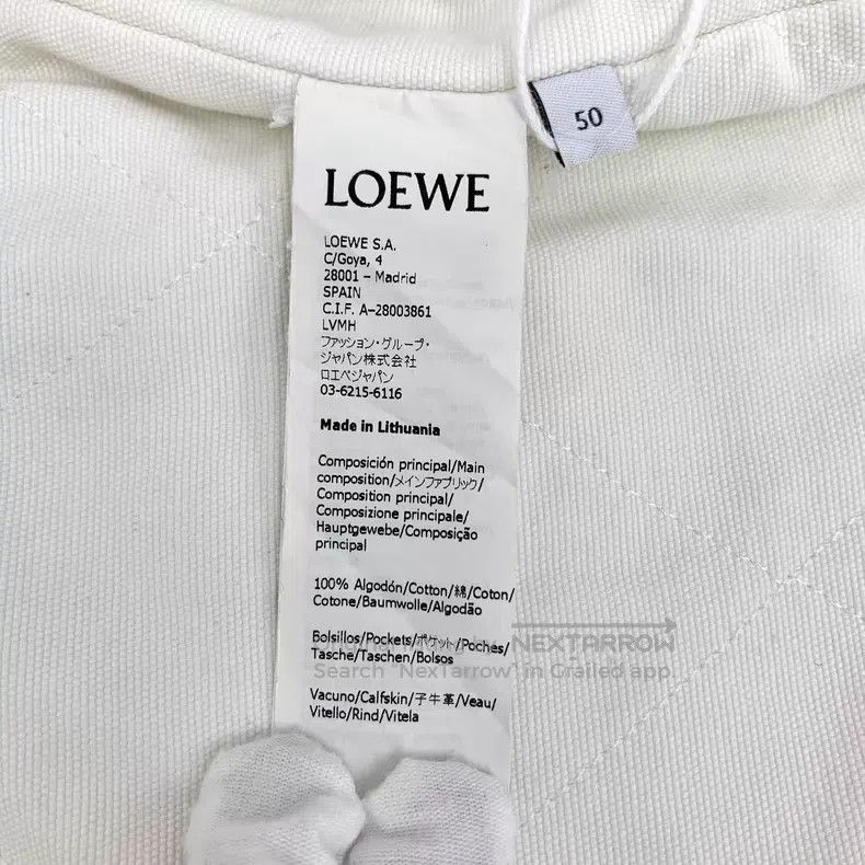 Loewe Loewe White Diamond Pattern Cotton Hooded Drawstring Long Size US M / EU 48-50 / 2 - 7 Thumbnail