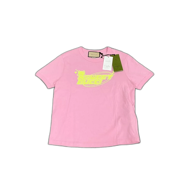 Gucci Gucci Pink Cat Graphic Short Sleeve T-Shirt Size M / US 6-8 / IT 42-44 - 1 Thumbnail