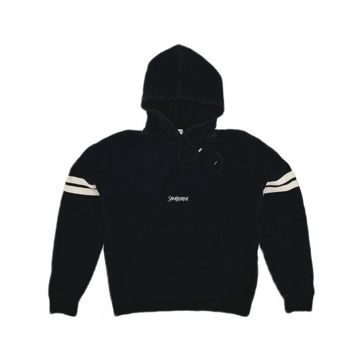 Saint Laurent Paris Saint Laurent Black Striped Hoodie for Women -2507 Size M / US 6-8 / IT 42-44 - 8 Thumbnail