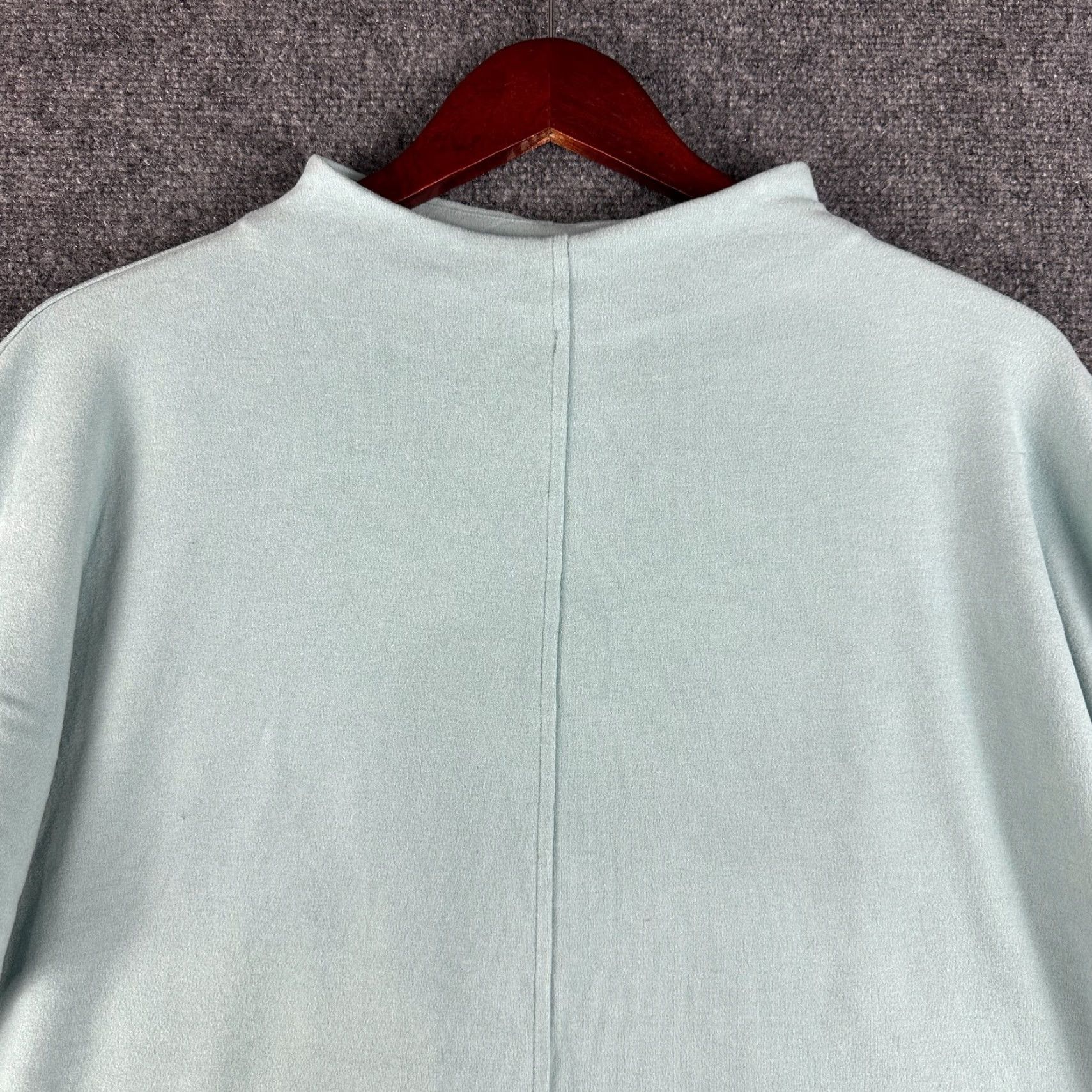 J. Jill J. Jill Top Womens Large Green Stretch Knit Mock Neck Long Sleeve Pullover Shirt Size L / US 10 / IT 46 - 3 Thumbnail
