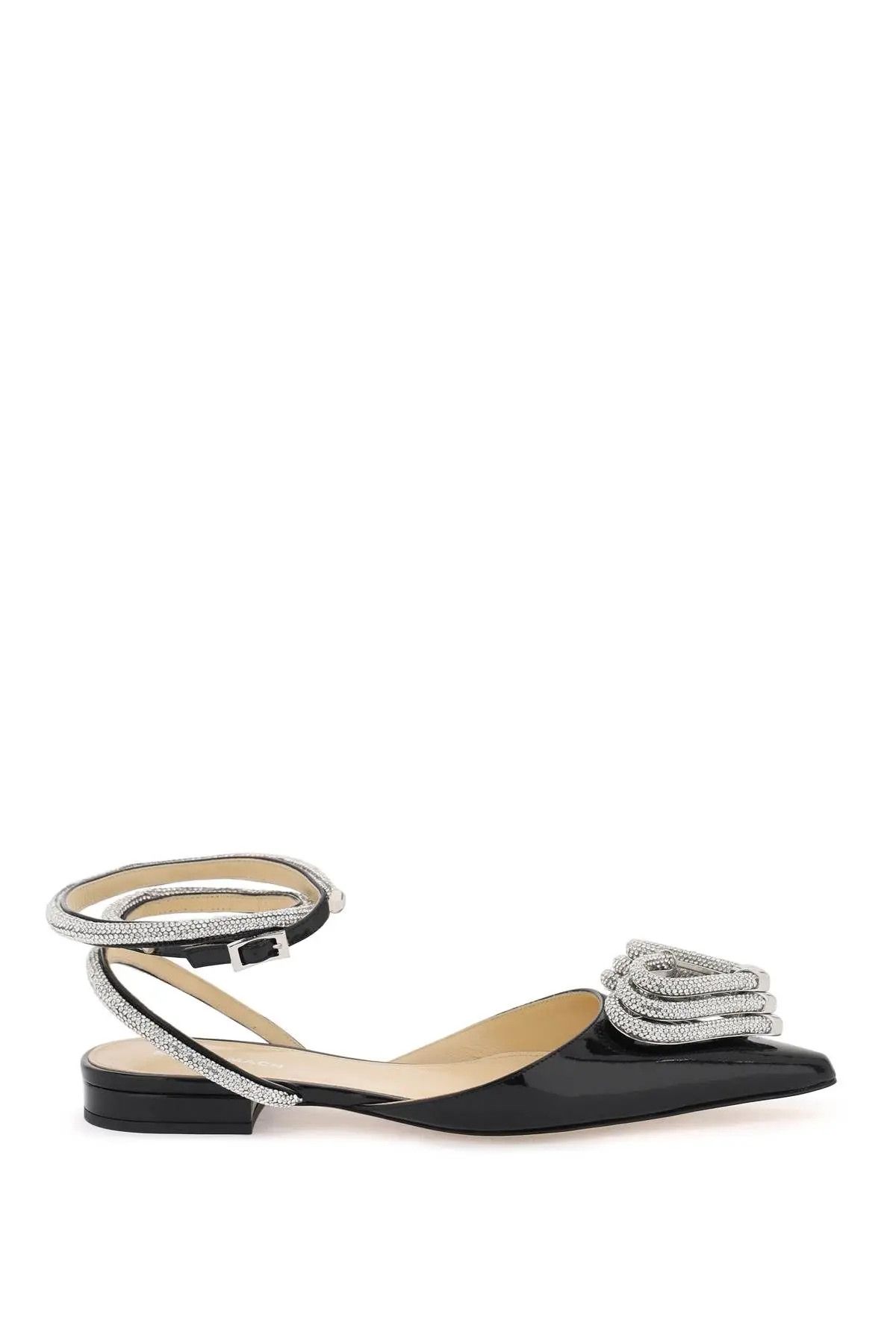 image of Mach&mach O1S22I1N1223 Triple Heart Ballet Flats In Black, Women's (Size 7)