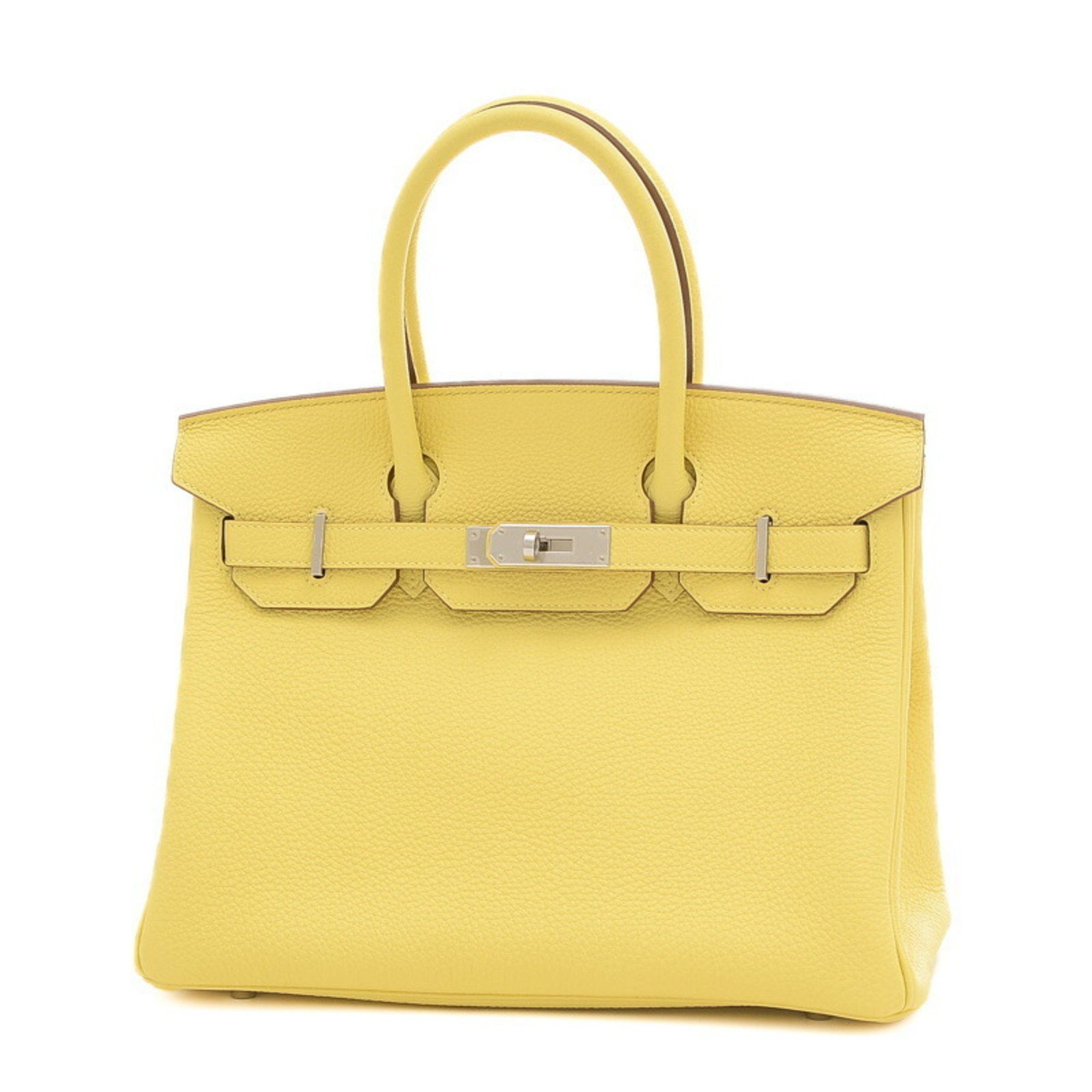image of Hermes Birkin 30 Handbag Togo Jaune Poussin B Stamp in Yellow, Women's