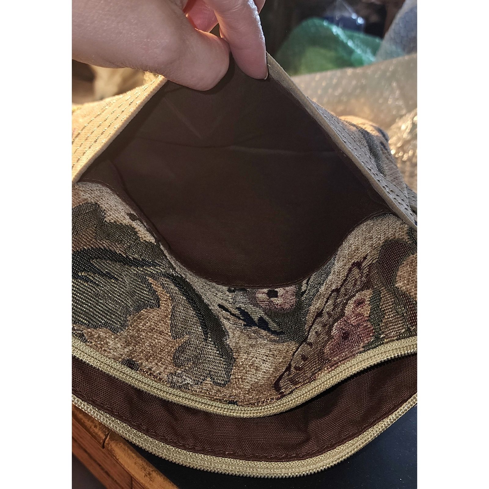 Fossil Fossil key lock tapestry carpet purse crossbody leather trim Size ONE SIZE - 13 Thumbnail
