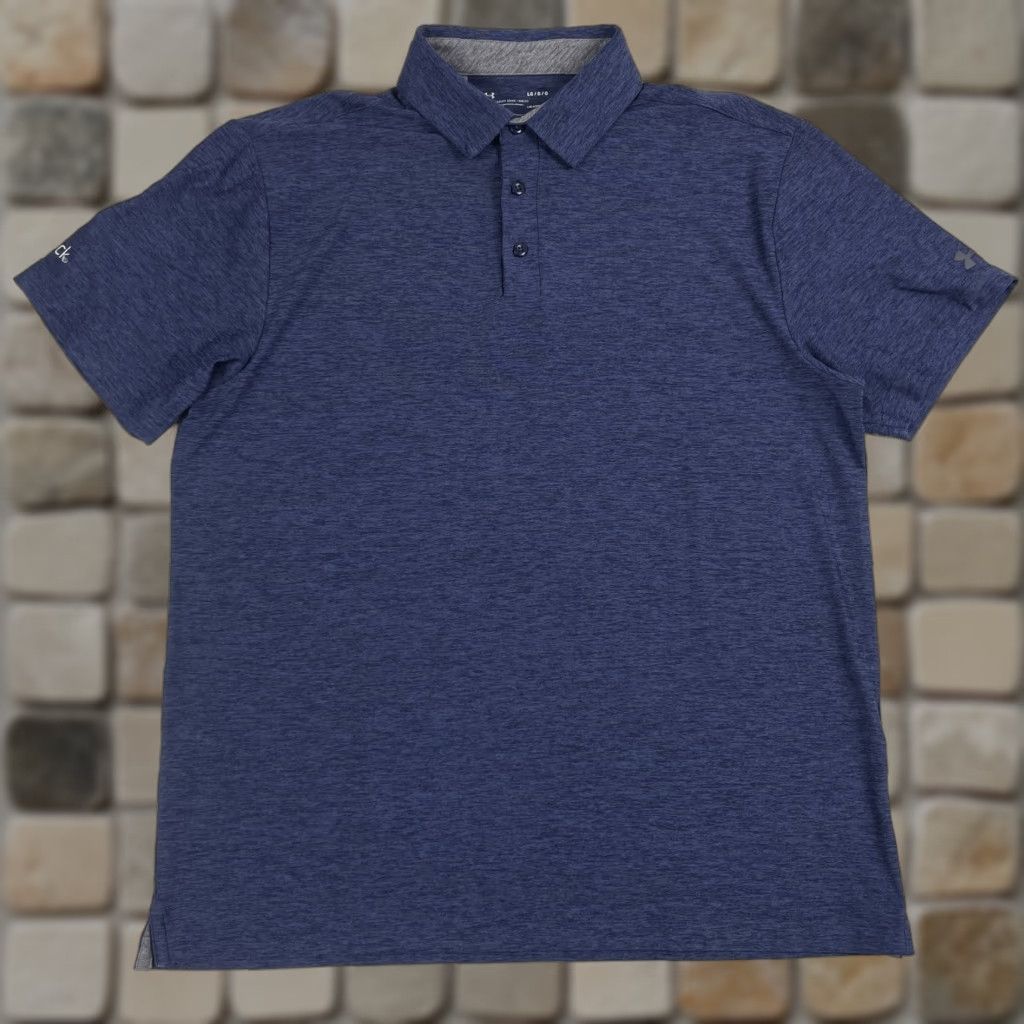Under Armour VINTAGE Under Armour Polo Shirt Mens Large Purple HeatGear Golf Short Sleeve Lightweight Size US L / EU 52-54 / 3 - 1 Thumbnail