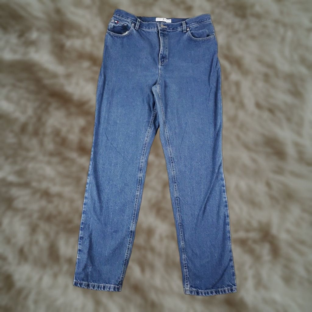 Tommy Hilfiger Tommy Hilfiger Jeans Womens Straight Denim Pants Blue Size 14 Regular Fit Cotton Blend Size 36" / US 14 / IT 50 - 1 Thumbnail