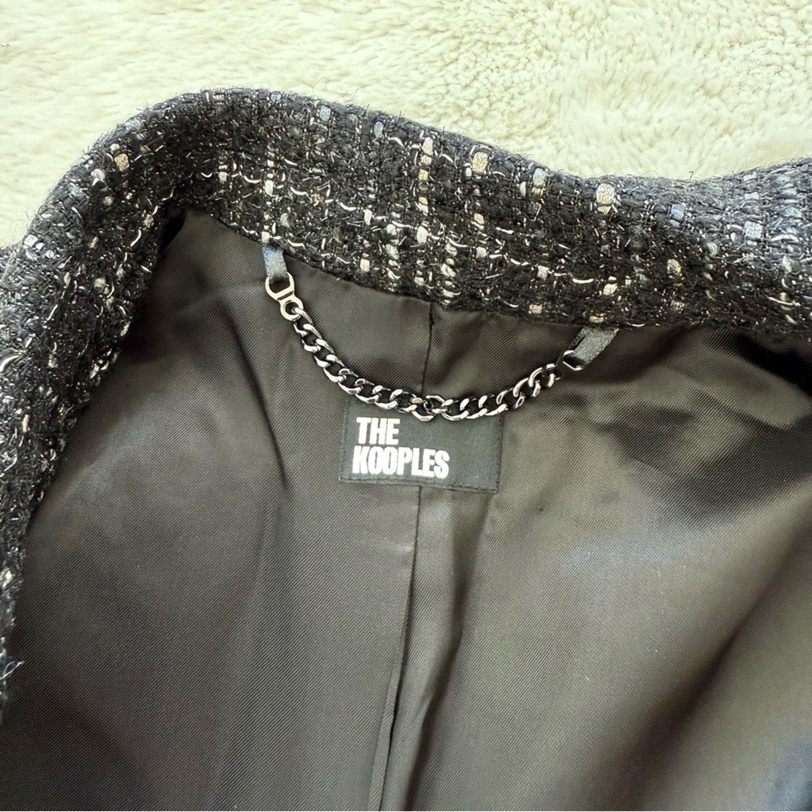 The Kooples NWT!!! The Kooples women tweed jacket size 36FR or 6US 595$ Size M / US 6-8 / IT 42-44 - 7 Thumbnail