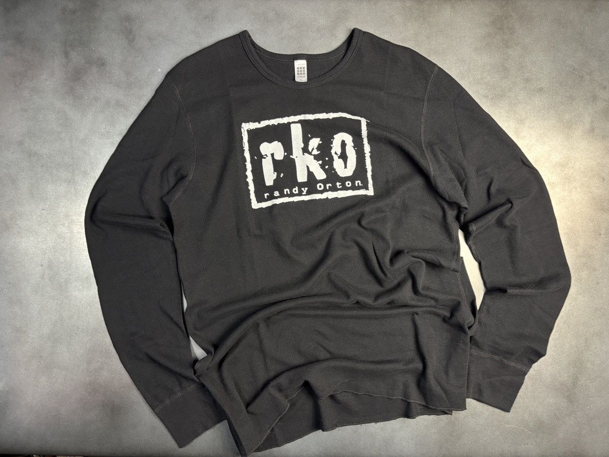 American Apparel × Vintage × WWE Randy Orton RKO Waffle Thermal Longsleeve 2000s Y2K Size US XL / EU 56 / 4 - 12 Thumbnail