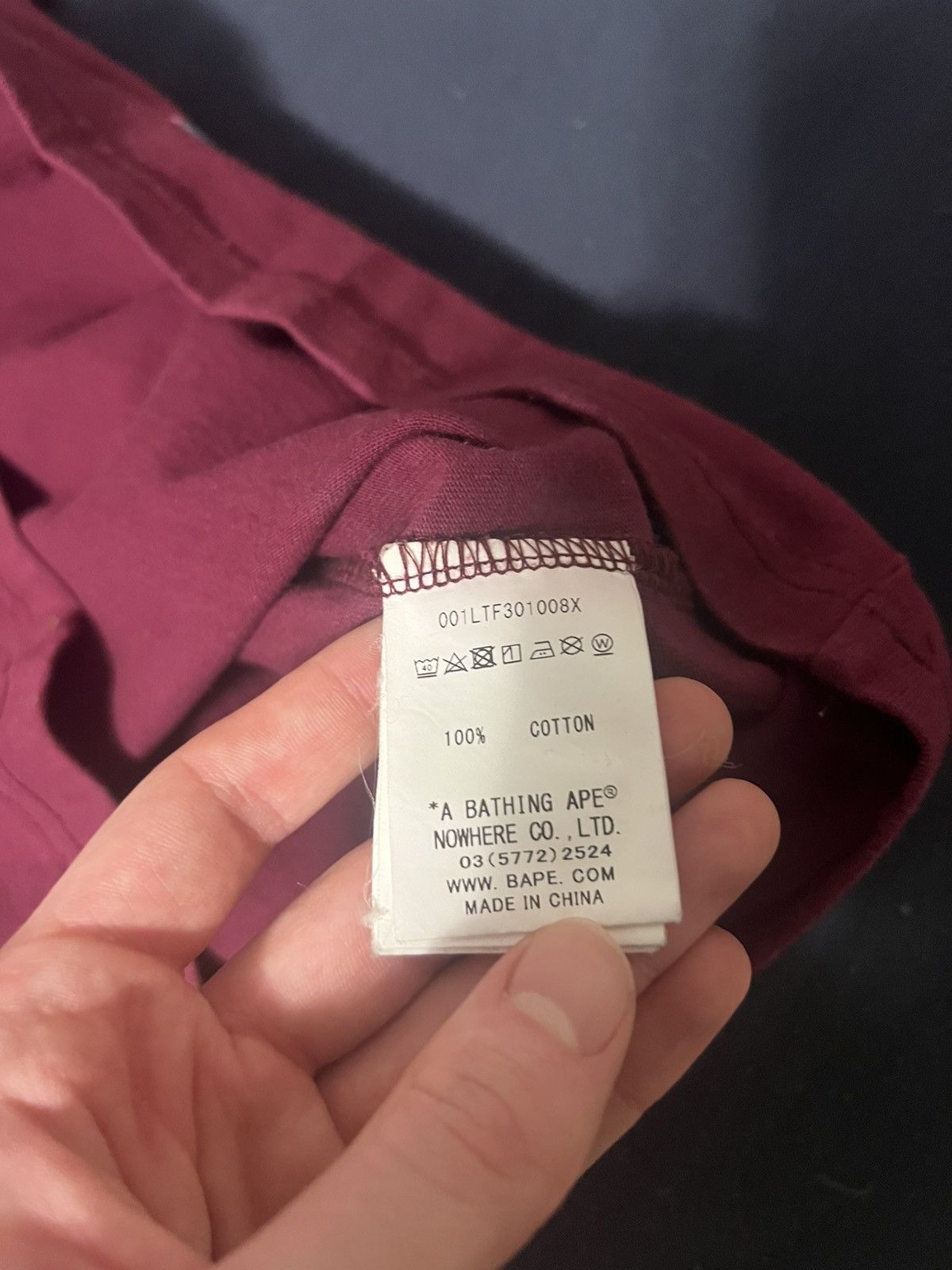 Bape Bape Burgundy Long Sleeve Size US M / EU 48-50 / 2 - 6 Thumbnail