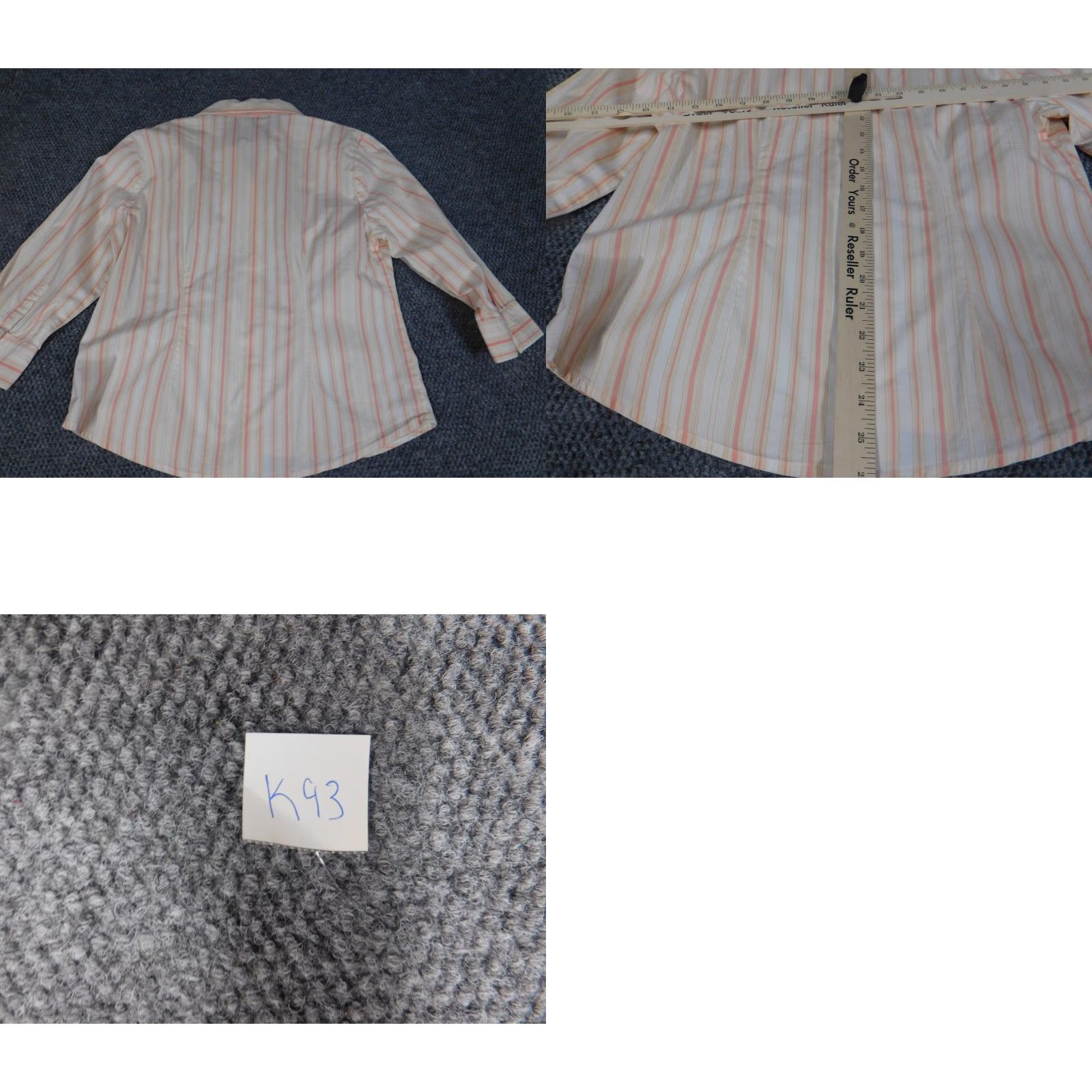 Vintage St. John's Bay Womens Blouse L Pink Striped Button Down Regular Collar Cotton Rayon Casual Sleeve Long Button Accents Size L / US 10 / IT 46 - 8 Thumbnail
