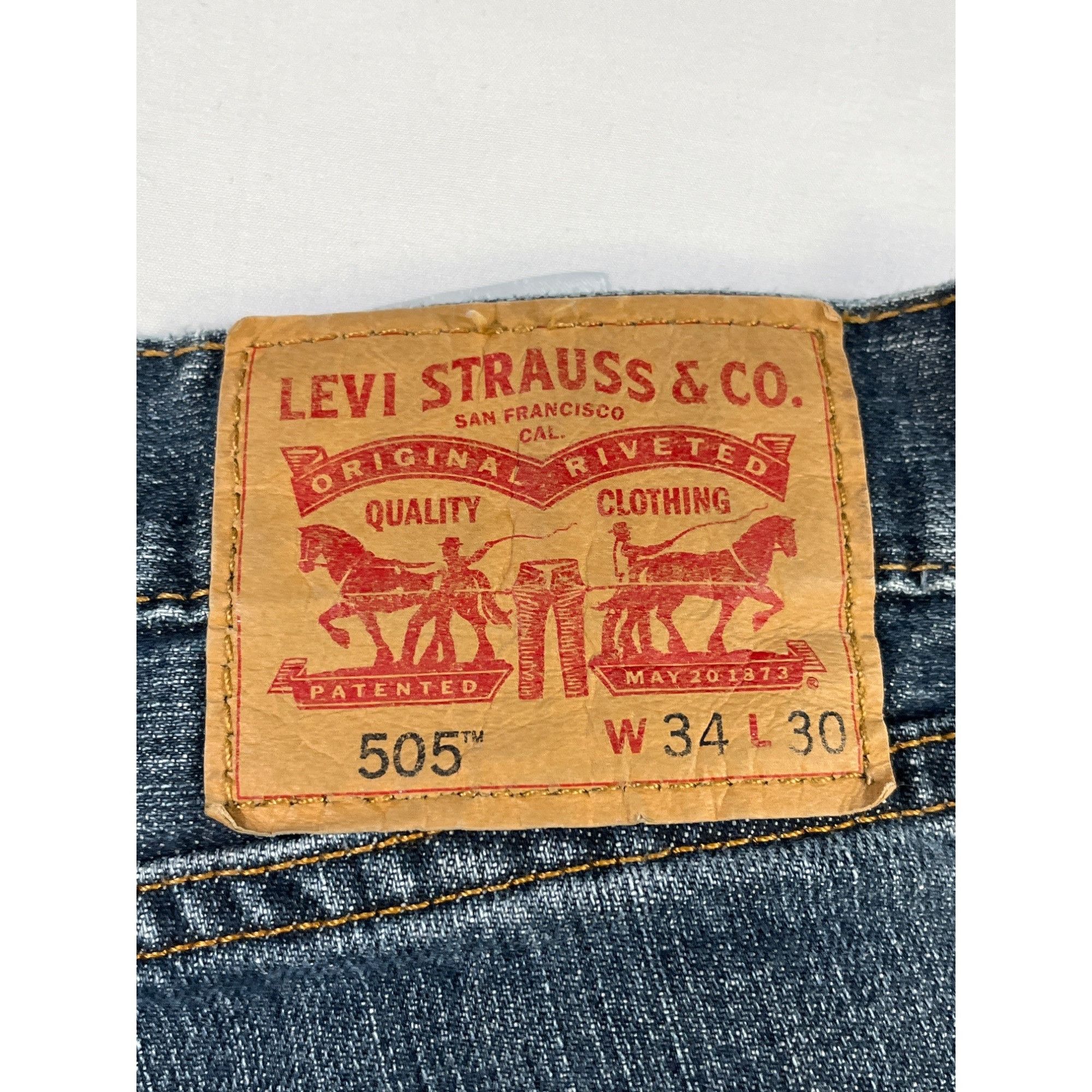 Levi's Levi's 505 Men's Blue Jeans/Straight Leg 34x30 SKU 5924 Size US 34 / EU 50 - 4 Thumbnail