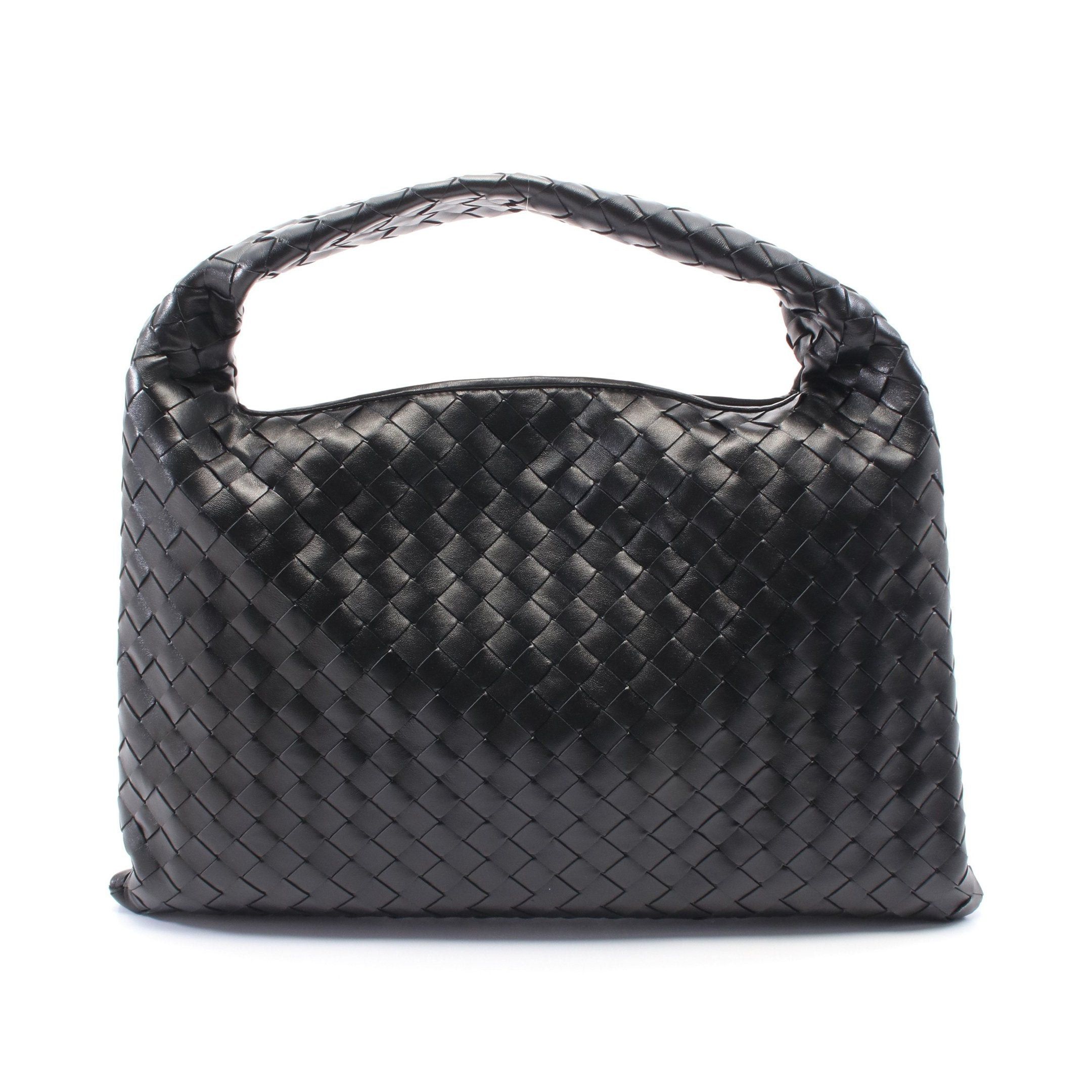 Bottega Veneta Bottega Veneta Hop Pop Intrecciato Handbag Leather Black Size ONE SIZE - 1 Thumbnail