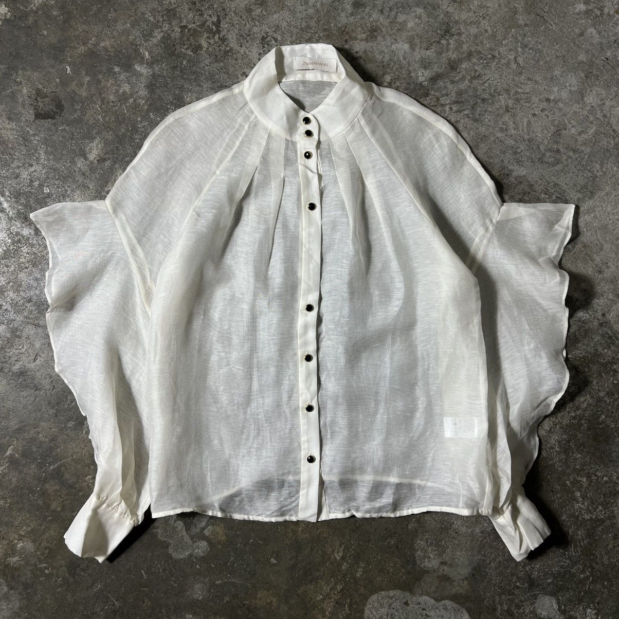 Zimmermann Zimmermann - Fall/24 - "In Illustration" Waterfall Blouse Size M / US 6-8 / IT 42-44 - 4 Thumbnail