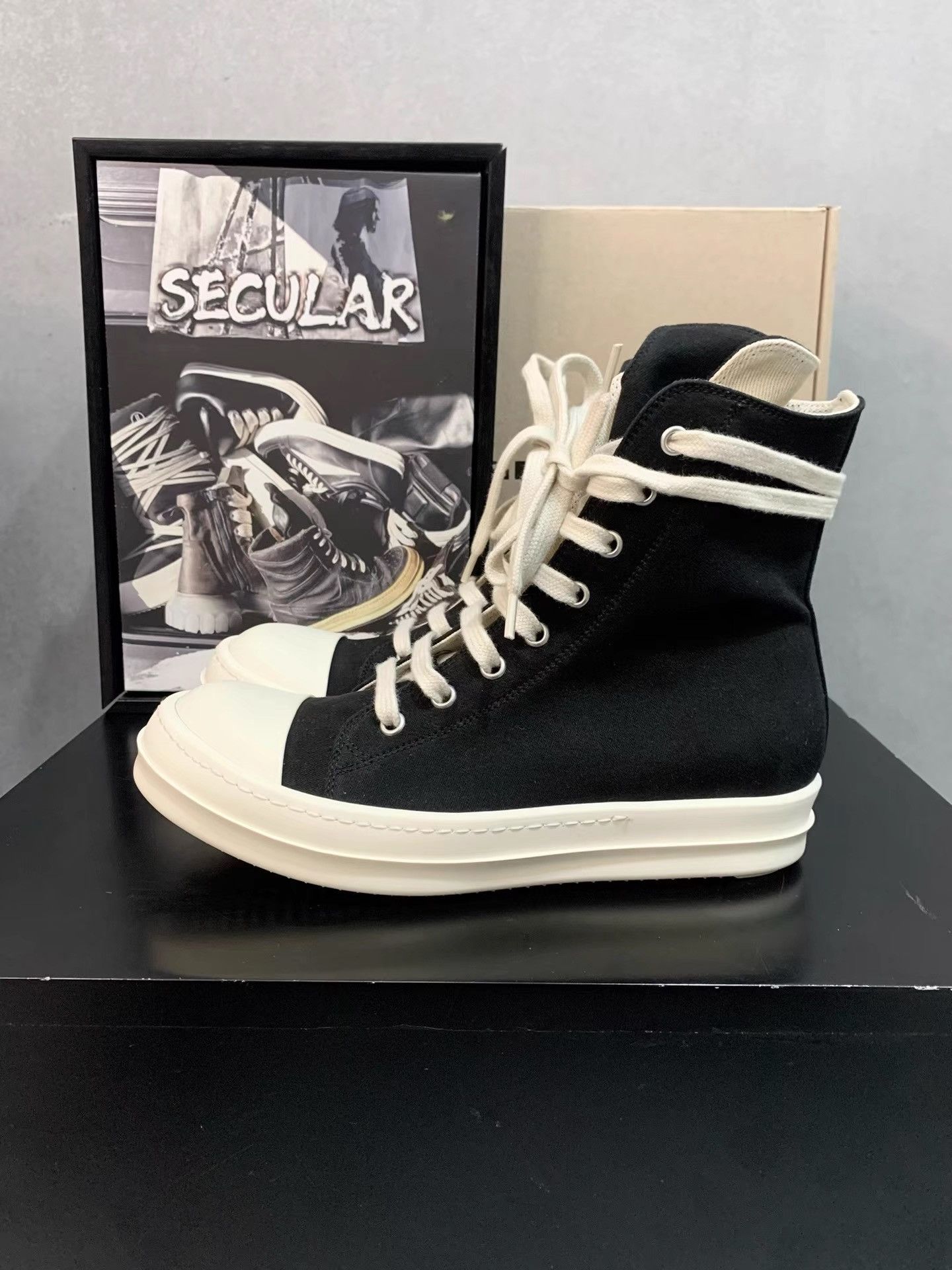 Rick Owens Rick Owens New DRKSHDW Canvas High Top Sneakers K34 Size US 6 / IT 36 - 3 Thumbnail