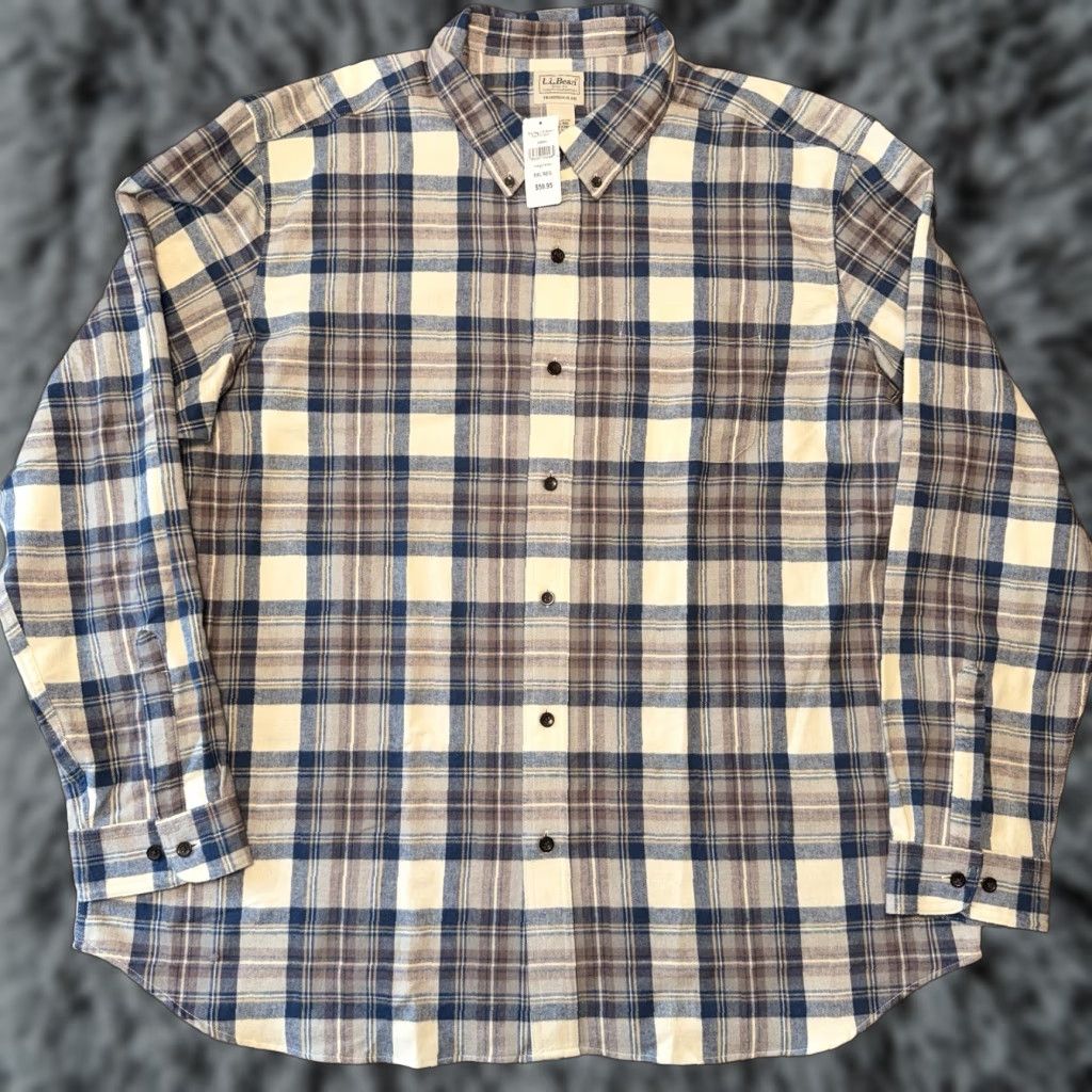 Vintage LL BEAN Scotch Plaid Flannel Shirt Men’s XXL Traditional Fit Indigo Tartan New Size US XXL / EU 58 / 5 - 1 Thumbnail