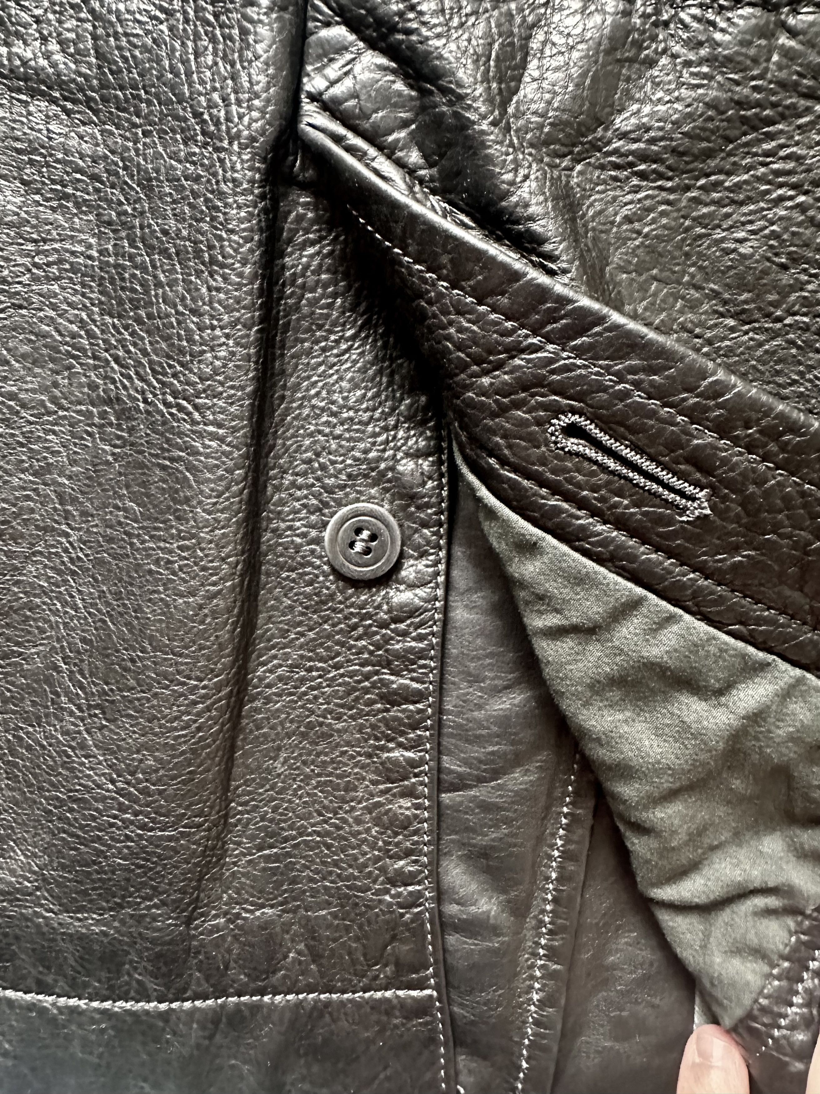Carol Christian Poell O. D. LINED-UNLINED CHAIN SEAM BACK RAGLAN LEATHER CABAN Size US S / EU 44-46 / 1 - 7 Thumbnail