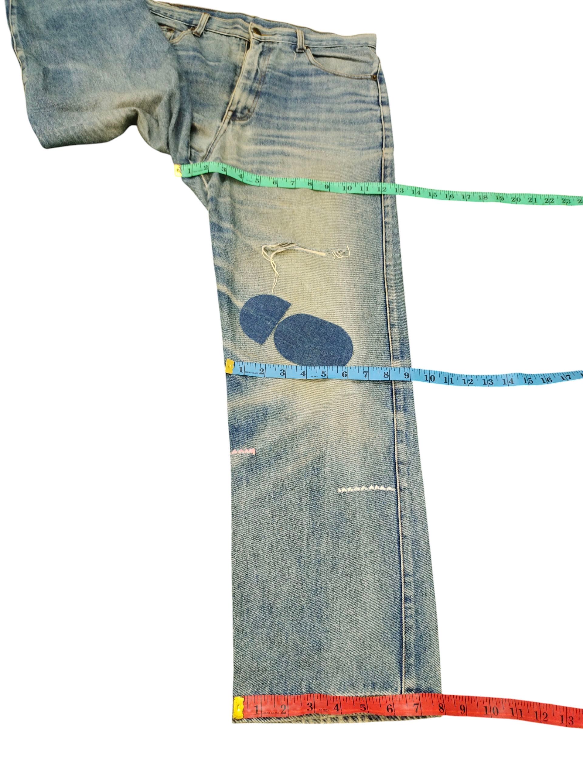 Comme des Garcons × Undercover Vintage 90s Nepura Japan Clawmark Distress Faded Denim Jeans Size US 32 / EU 48 - 16 Thumbnail