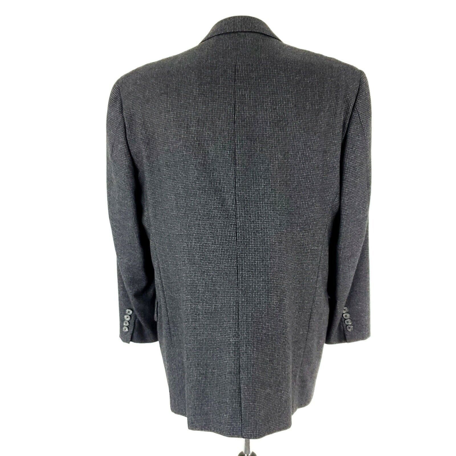 Joseph Abboud Joseph Abboud Wool 2 Button Sport Coat 42R Gray Black Check Size 42R - 6 Thumbnail