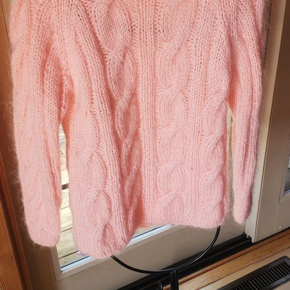 Vintage Vintage Handmade Cable Knit Light Pink Button-down Sz. L Swe Size L / US 10 / IT 46 - 2 Thumbnail