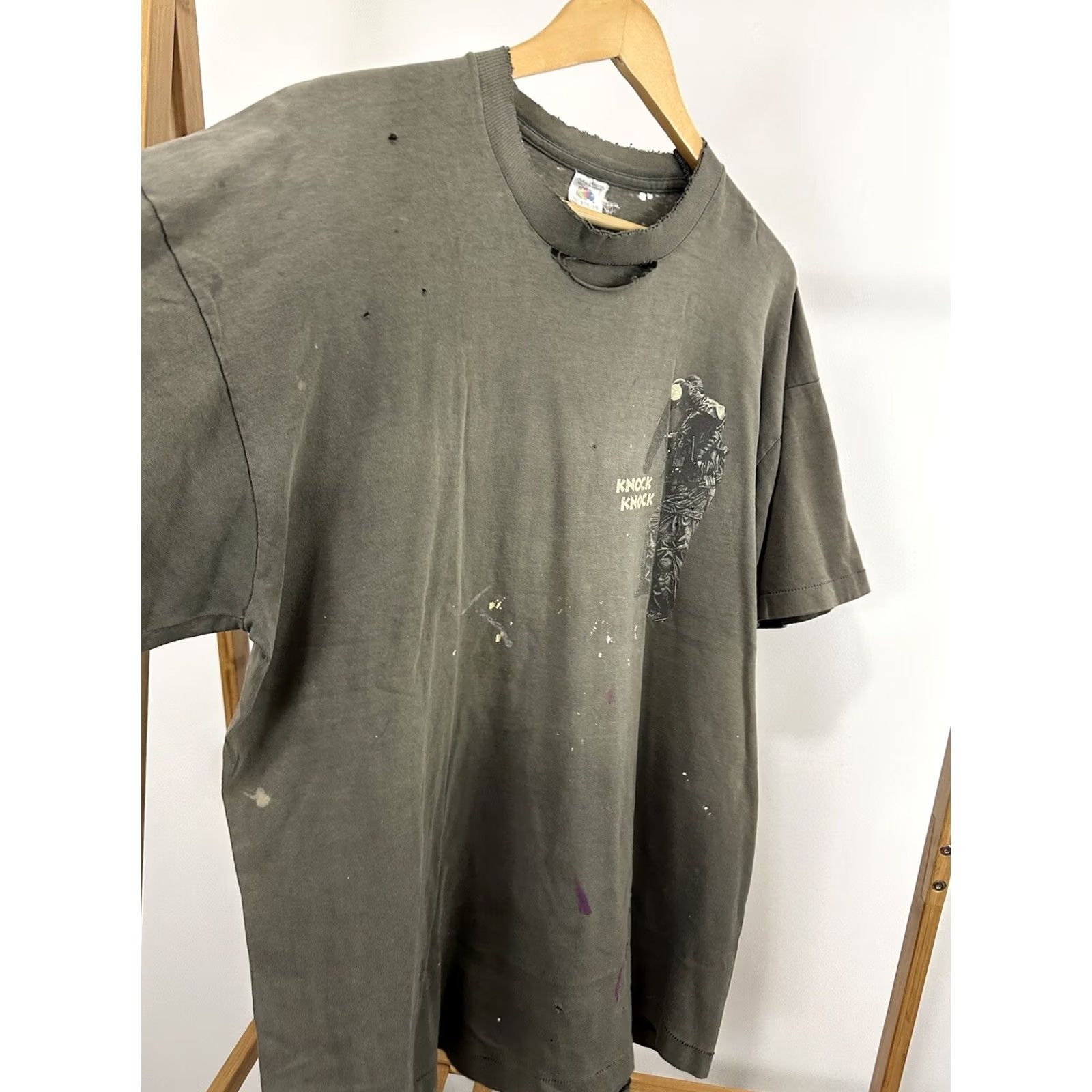Fruit Of The Loom VTG 90s SWAT Military We Make House Calls Gun Gradient Sun Faded T-Shirt XXL Men Black Distressed Workwear Size US XXL / EU 58 / 5 - 7 Thumbnail