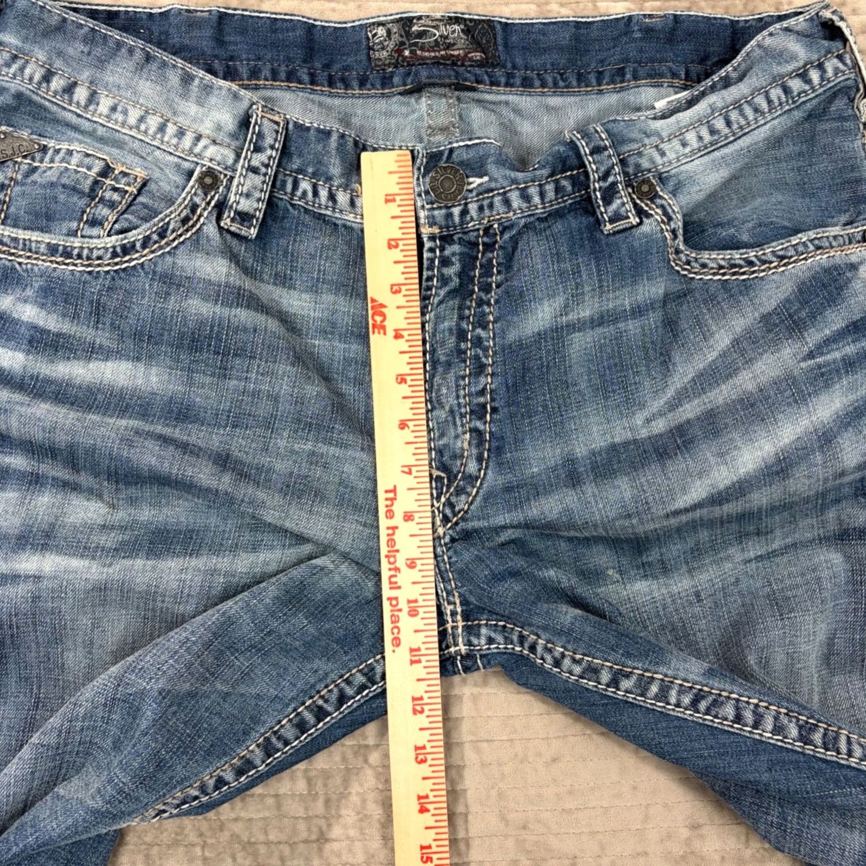 Silver Jeans Co. Silver Jeans Co Gordie Jeans Straight 40x32 Men Blue Denim 5-Pocket Zip Button M83456LD250 Size US 40 / EU 56 - 5 Thumbnail
