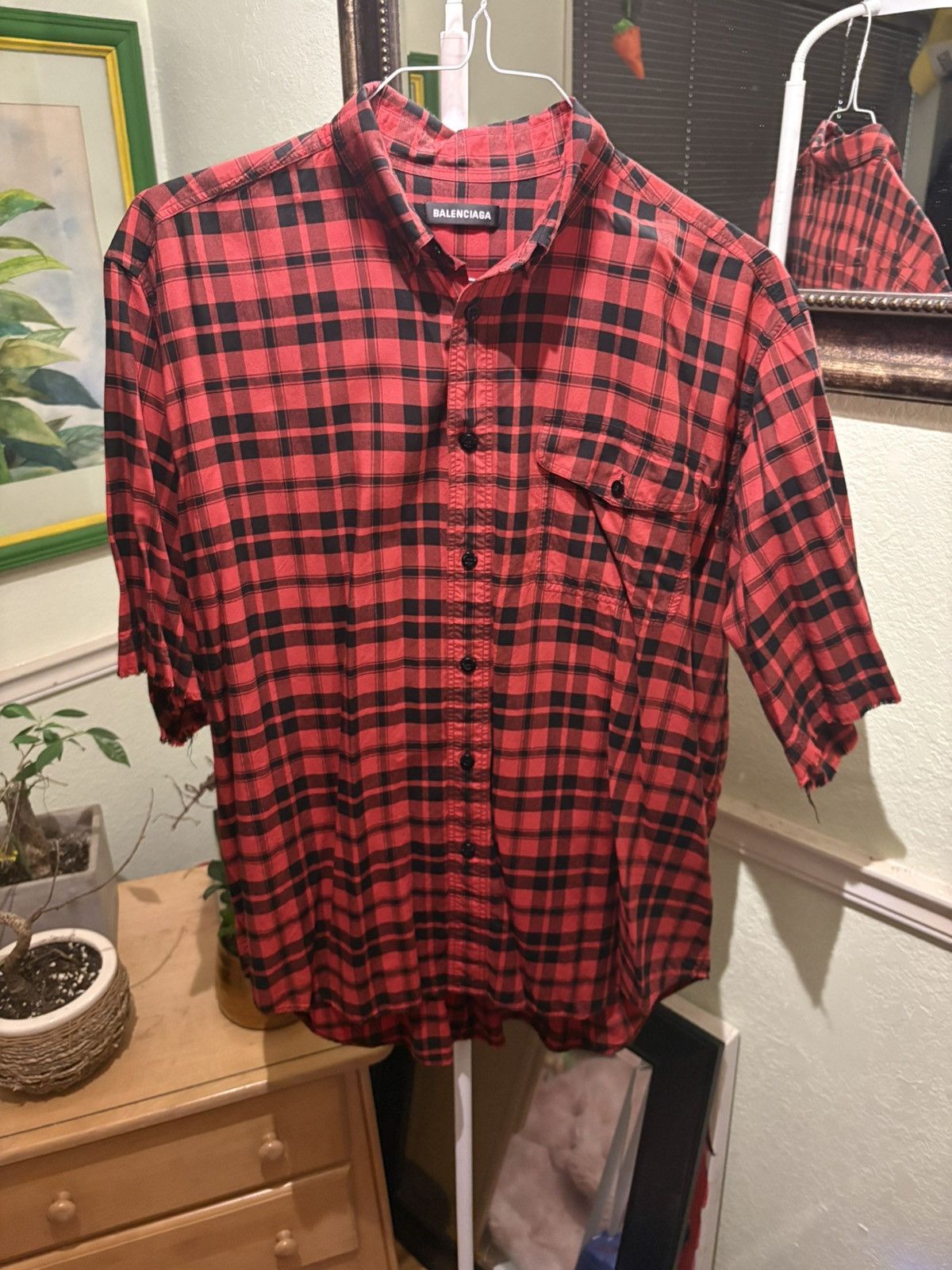 Balenciaga Plaid Red balenciaga shirt Size US L / EU 52-54 / 3 - 6 Thumbnail