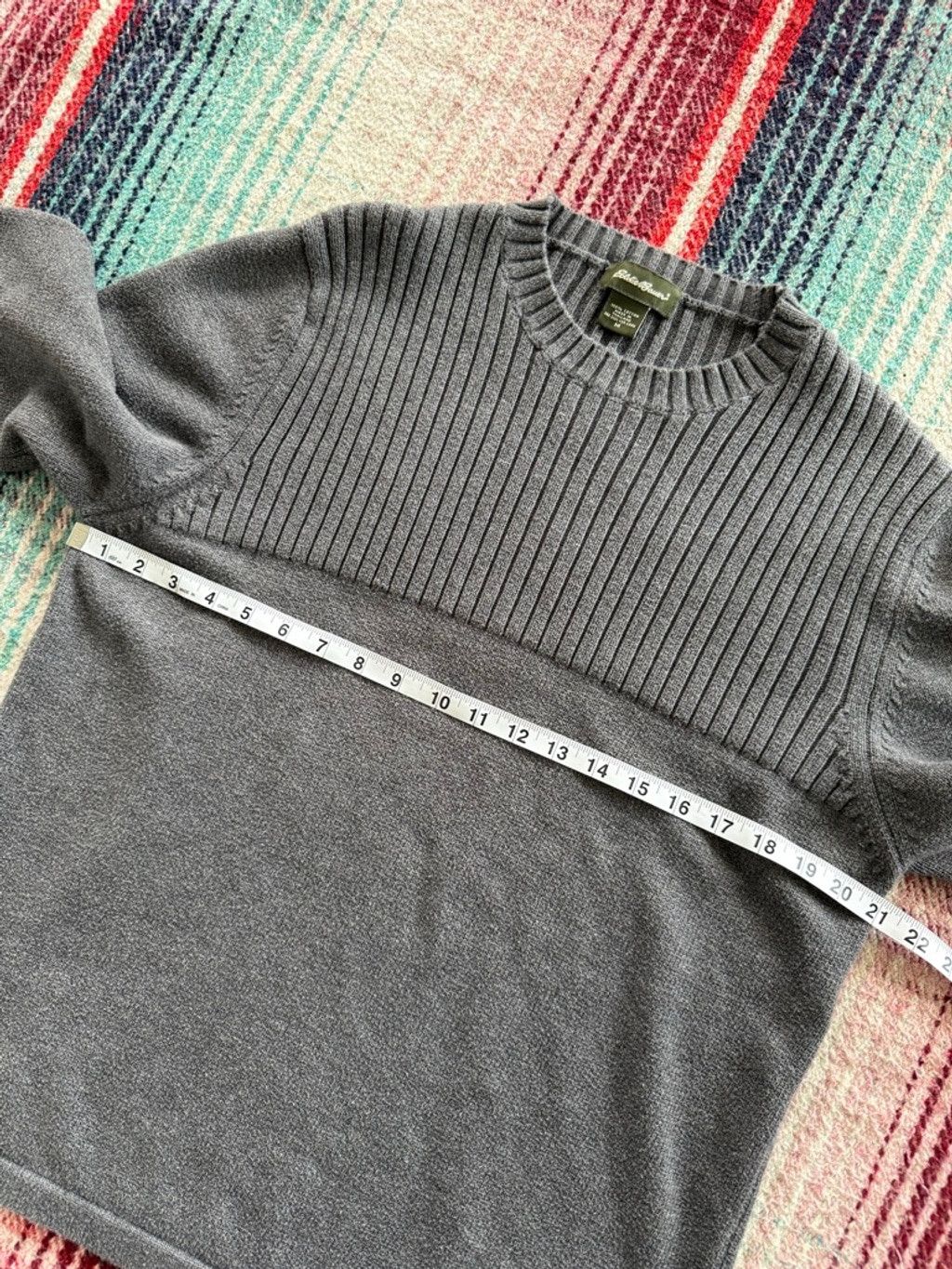 Eddie Bauer Men's Eddie Bauer Gray Ribbed Crewneck Sweater M Size US M / EU 48-50 / 2 - 5 Thumbnail