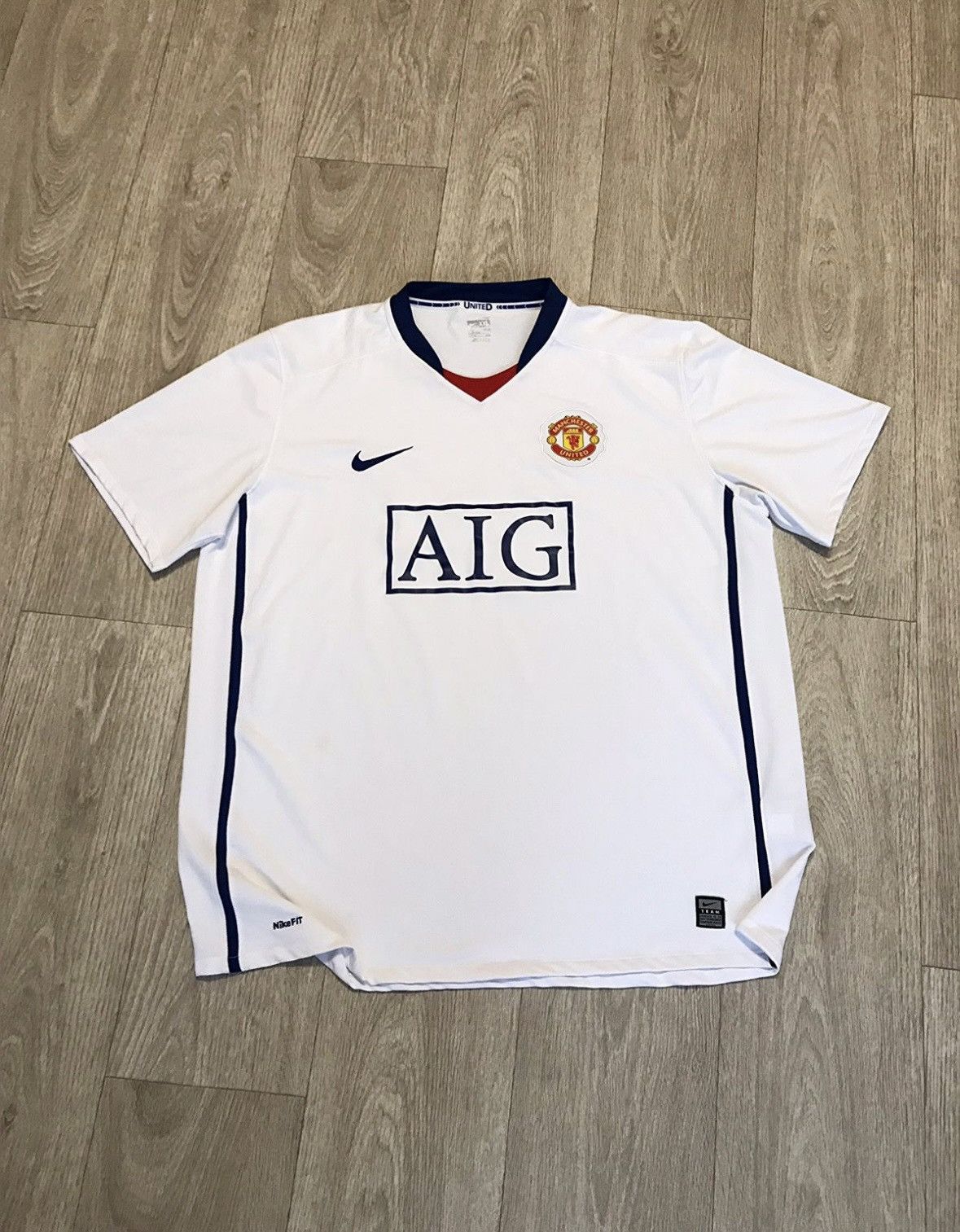 Pre-owned Nike X Soccer Jersey Vintage Manchester United 2008/09 Soccer Jersey In White