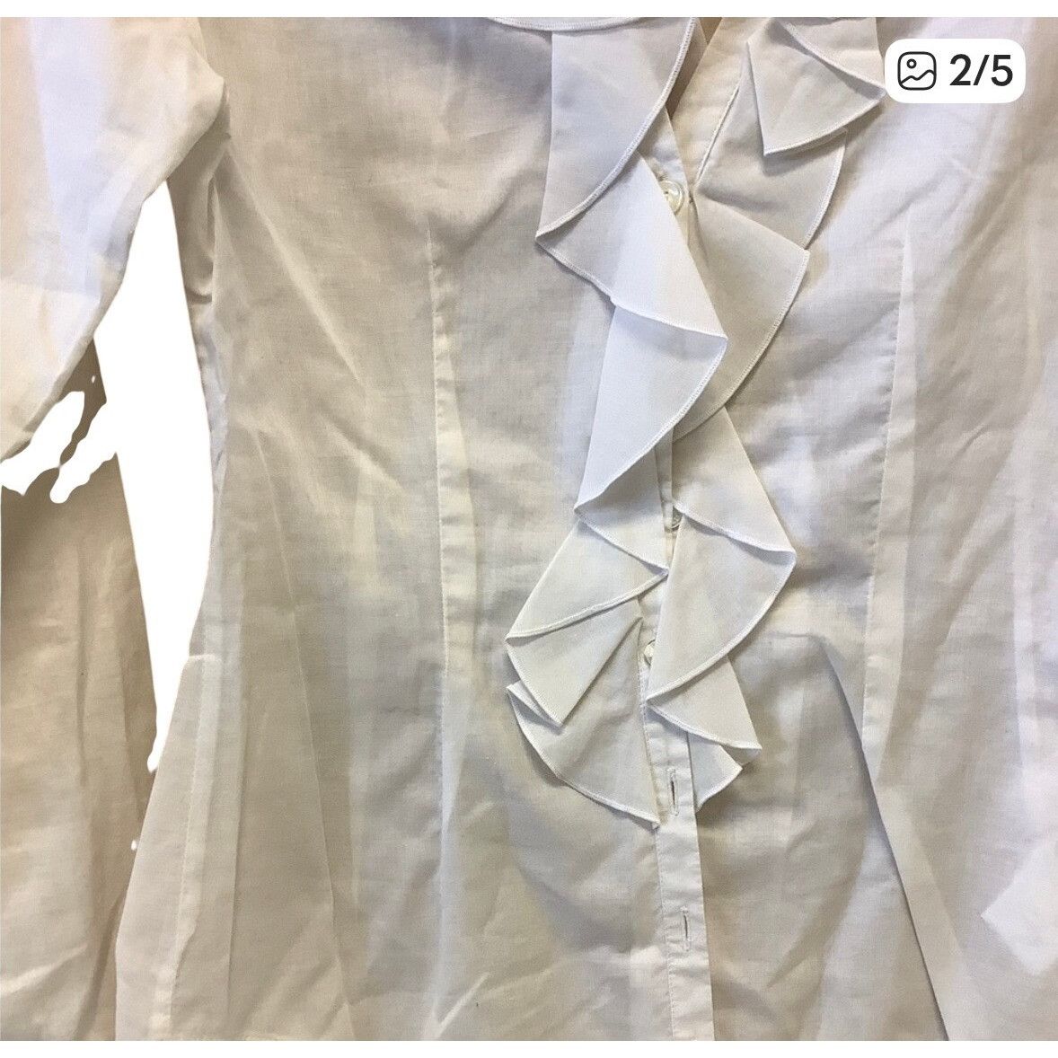 ANNE FONTAINE New $430 Anne Fontaine 0 XS White Sheer Voile Blouse Shirt T Size XS / US 0-2 / IT 36-38 - 3 Thumbnail