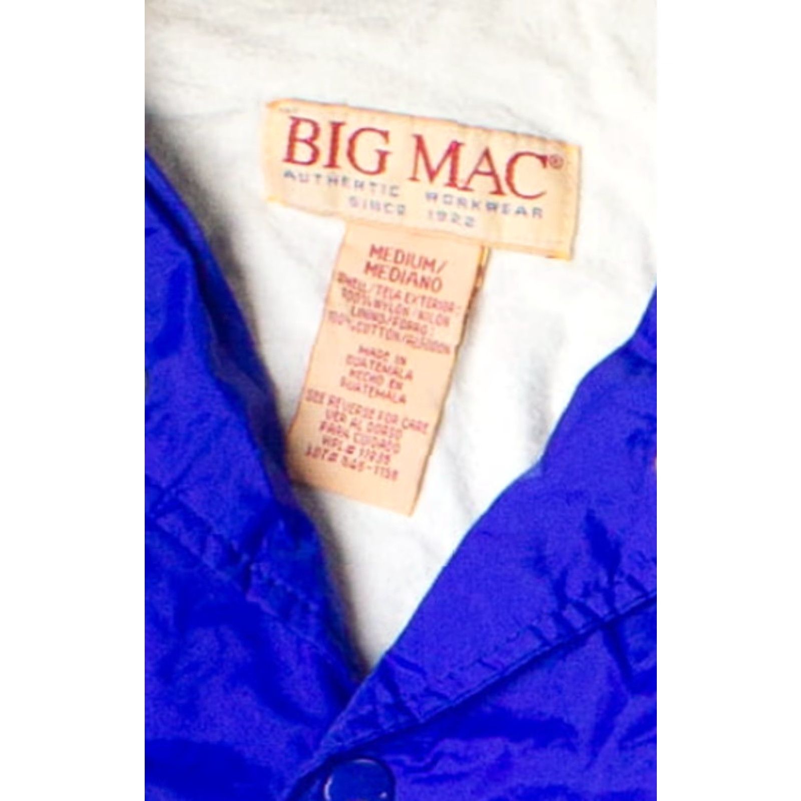 Vintage VINTAGE Big Mac Windbreaker Lightweight Jacket Nylon / Cotton Blue Medium Mens Regular 1980s Size US M / EU 48-50 / 2 - 2 Thumbnail