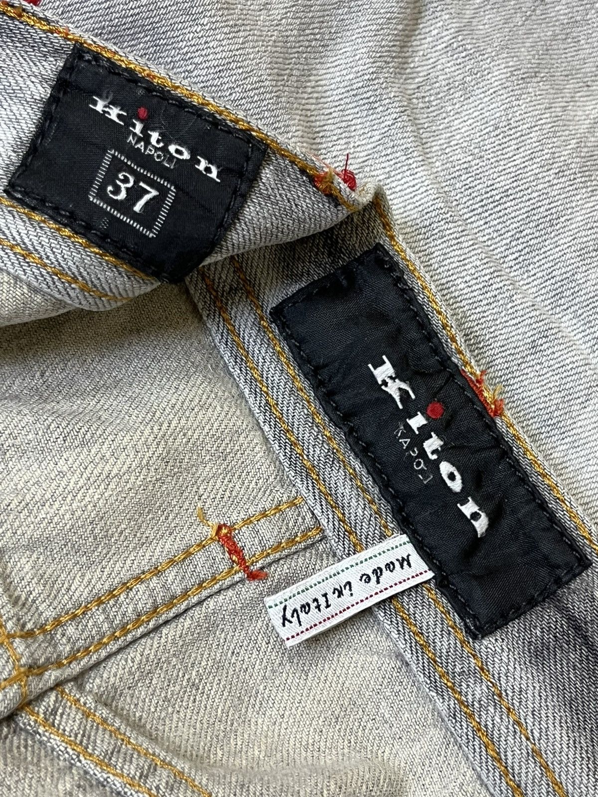 Kiton SICK🔥KITON NAPOLI GREY SELVEDGE JEANS. Size US 36 / EU 52 - 20 Thumbnail
