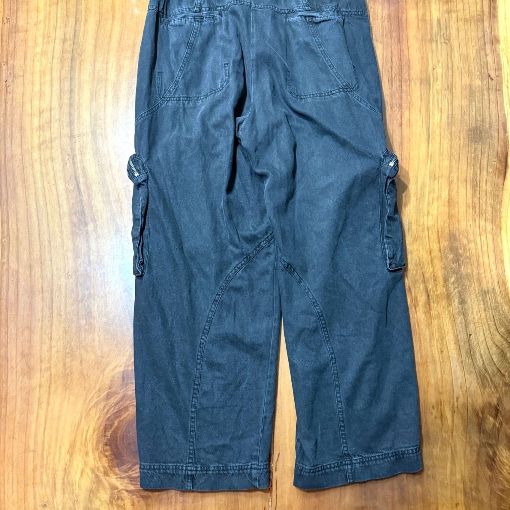 Free People Free People Marci Jumpsuit Coverall Women's Small Black Bohemian Casual Cotton Blend Short Sleeve Button Stretch Straight Leg Denim Bohemian Size 28" / US 6 / IT 42 - 8 Thumbnail