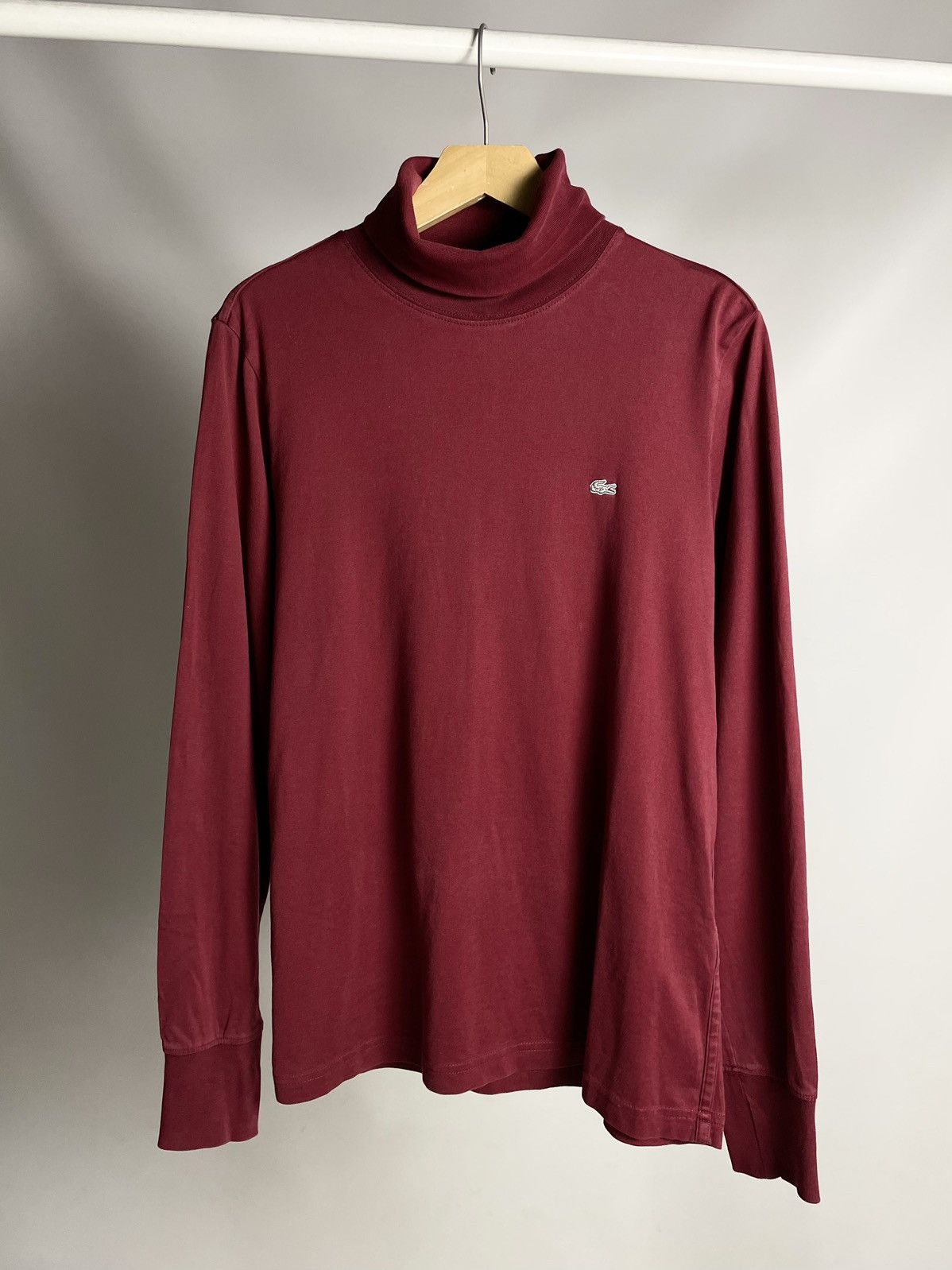 Golf le Fleur × Lacoste × Vintage 🐊VINTAGE🐊 Lacoste chemise Red high Neck Golf longsleeve tee Size US L / EU 52-54 / 3 - 1 Thumbnail