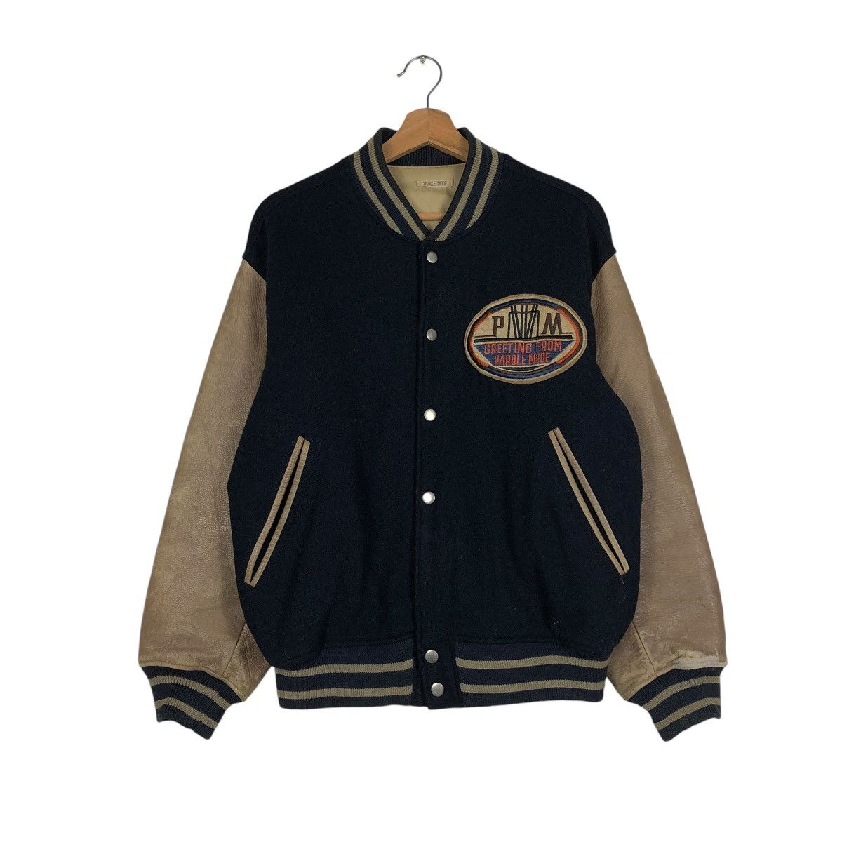 Japanese Brand 🔥VINTAGE JUMPER VARSITY LEATHER JACKET PAROLE MODE BIG LOGO Size US M / EU 48-50 / 2 - 3 Thumbnail
