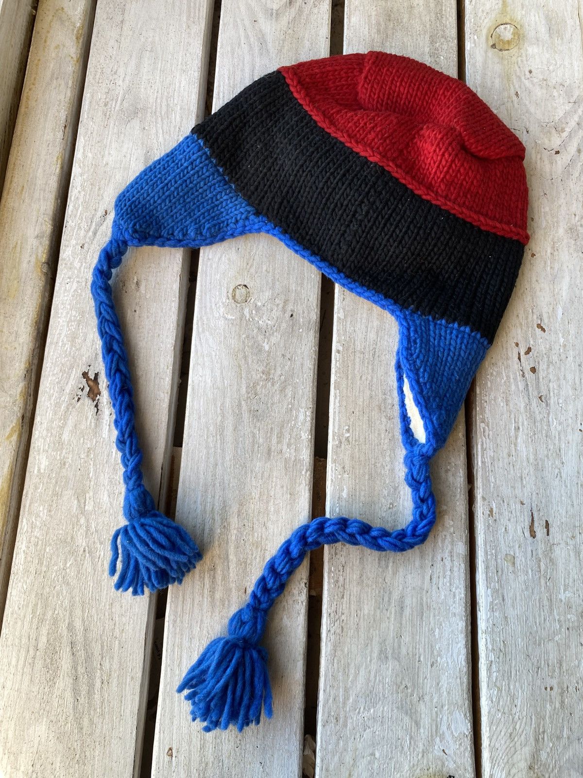 Handmade × Nintendo × Vintage Super Mario vintage 90s handmade knit beanie hat cosplay Size ONE SIZE - 2 Thumbnail