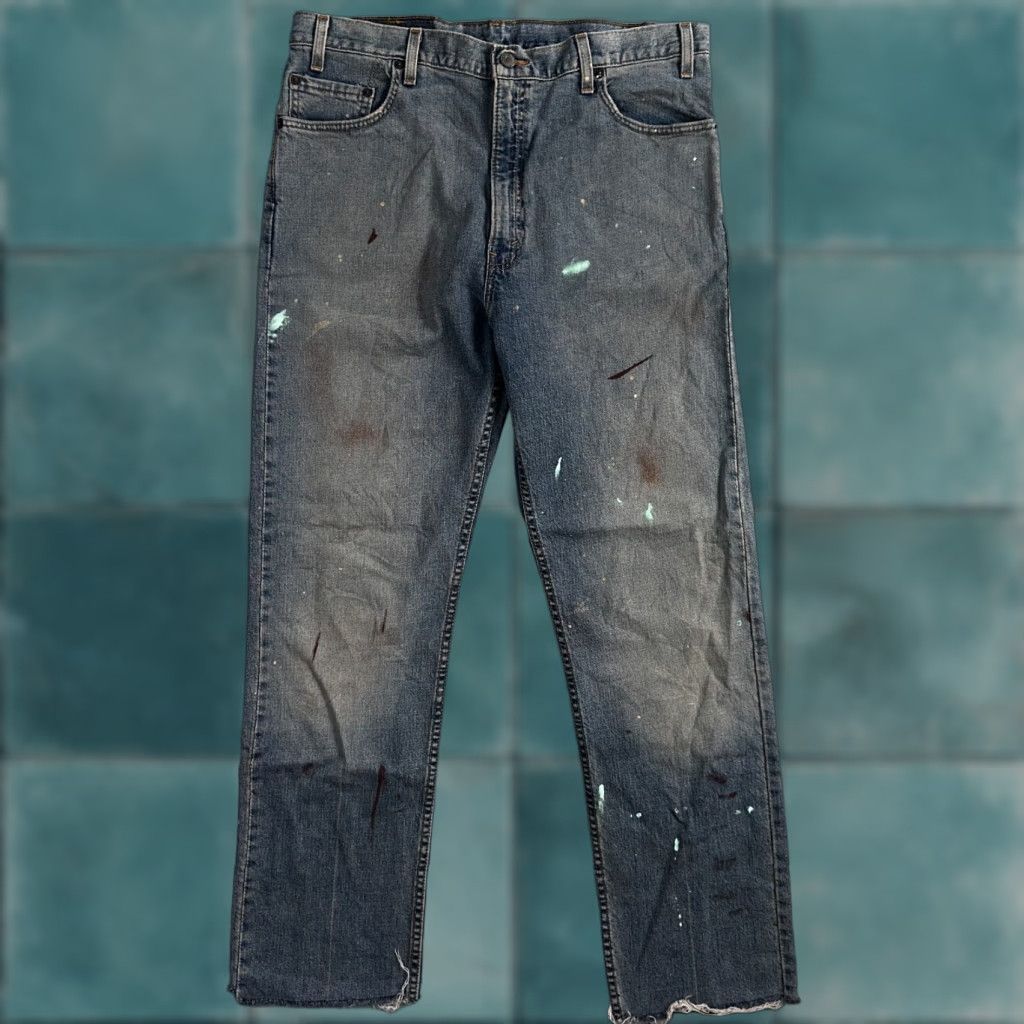 Levi's VINTAGE Levi's 505 Jeans Blue 90s USA 36x36 Regular Mens Straight Classic Med Wash 36in Inseam 501 Series XX Thrashed Denim Cotton Size US 36 / EU 52 - 1 Thumbnail