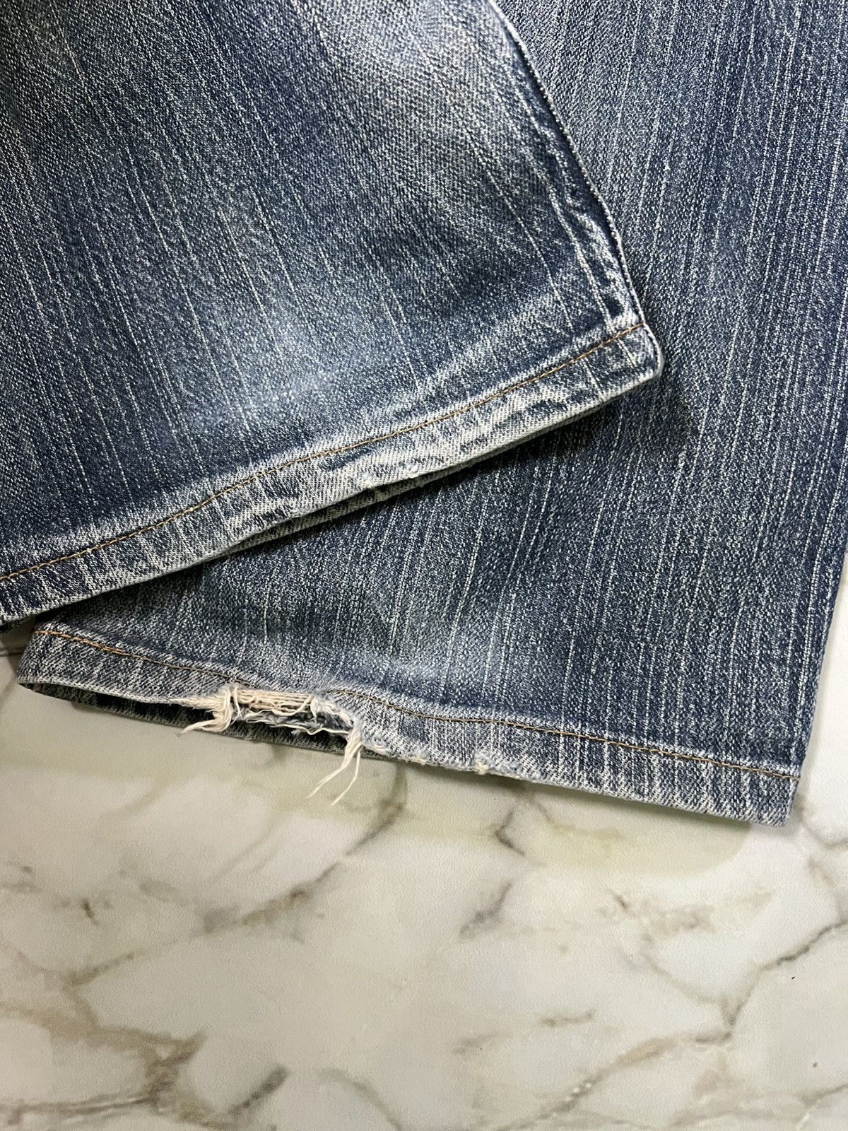 Edwin 💥Baggy💥Vintage Edwin Blue Trip Washed Distress Jean Size US 34 / EU 50 - 23 Thumbnail