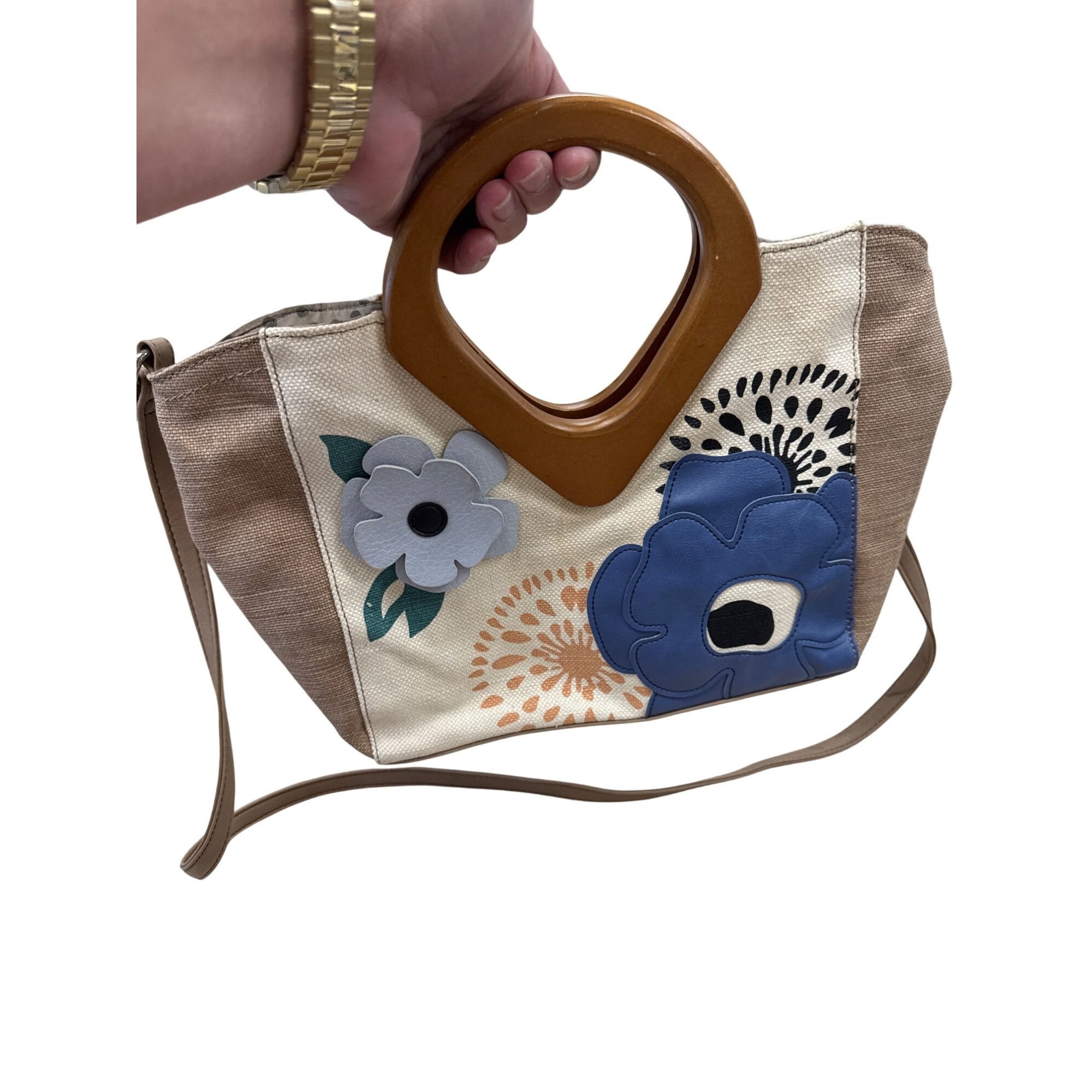 Relic Relic Vintage Womens tan beige Canvas Floral Shoulder Bag SK Size ONE SIZE - 18 Thumbnail